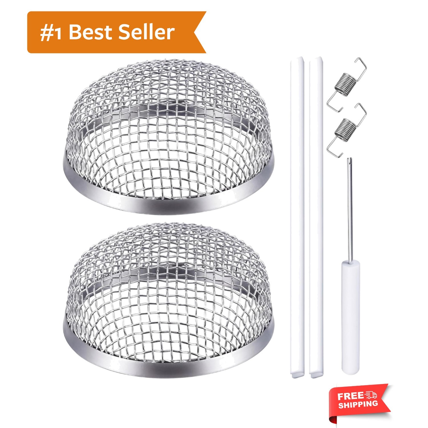 Easy Install Universal Fit RV Vent Covers – 2 Pack Stainless Steel Mesh Screens