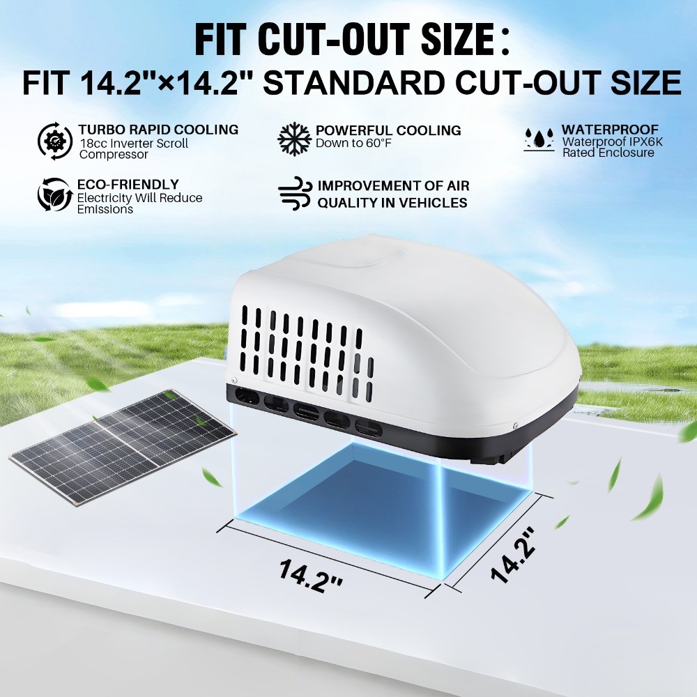 Treeligo 110V 1.5K BTU Rooftop Air Conditioner Non-ducted AC Unit for Cooling