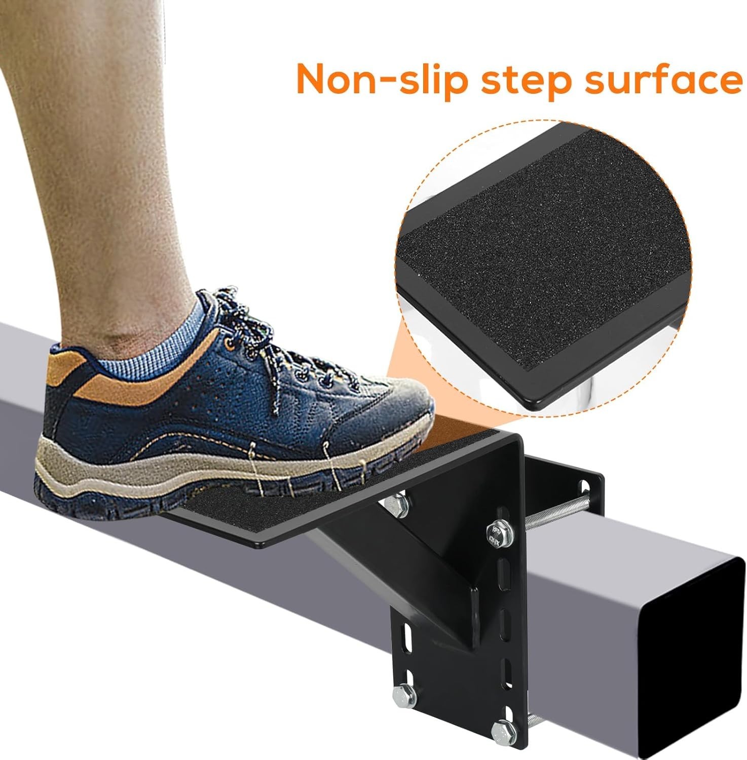 Frame Mounted Trailer Step Boat Trailer Step Non Slip Surface Supports 300 Lbs.