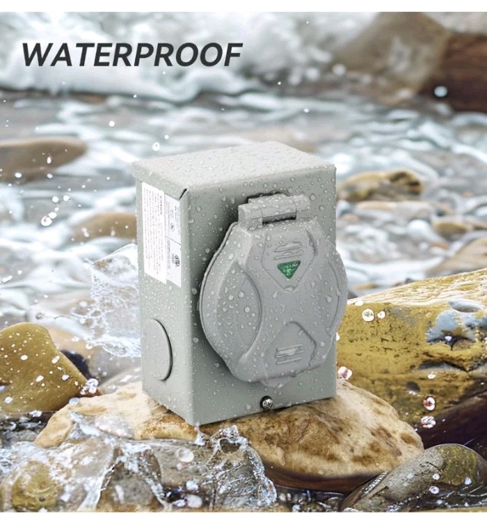 30A Power Inlet Box 7500W Generator Transfer Switch Weatherproof For Outdoor Use