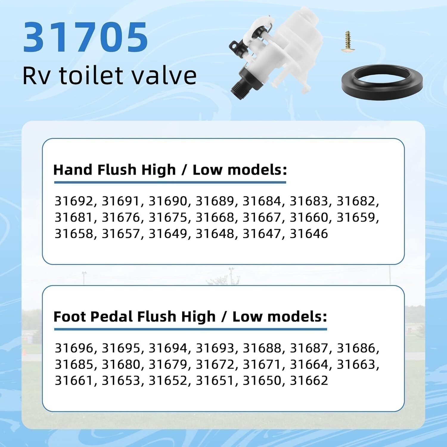 31705 water valve Leak Resistant Design for aqua magic v toilet water valve