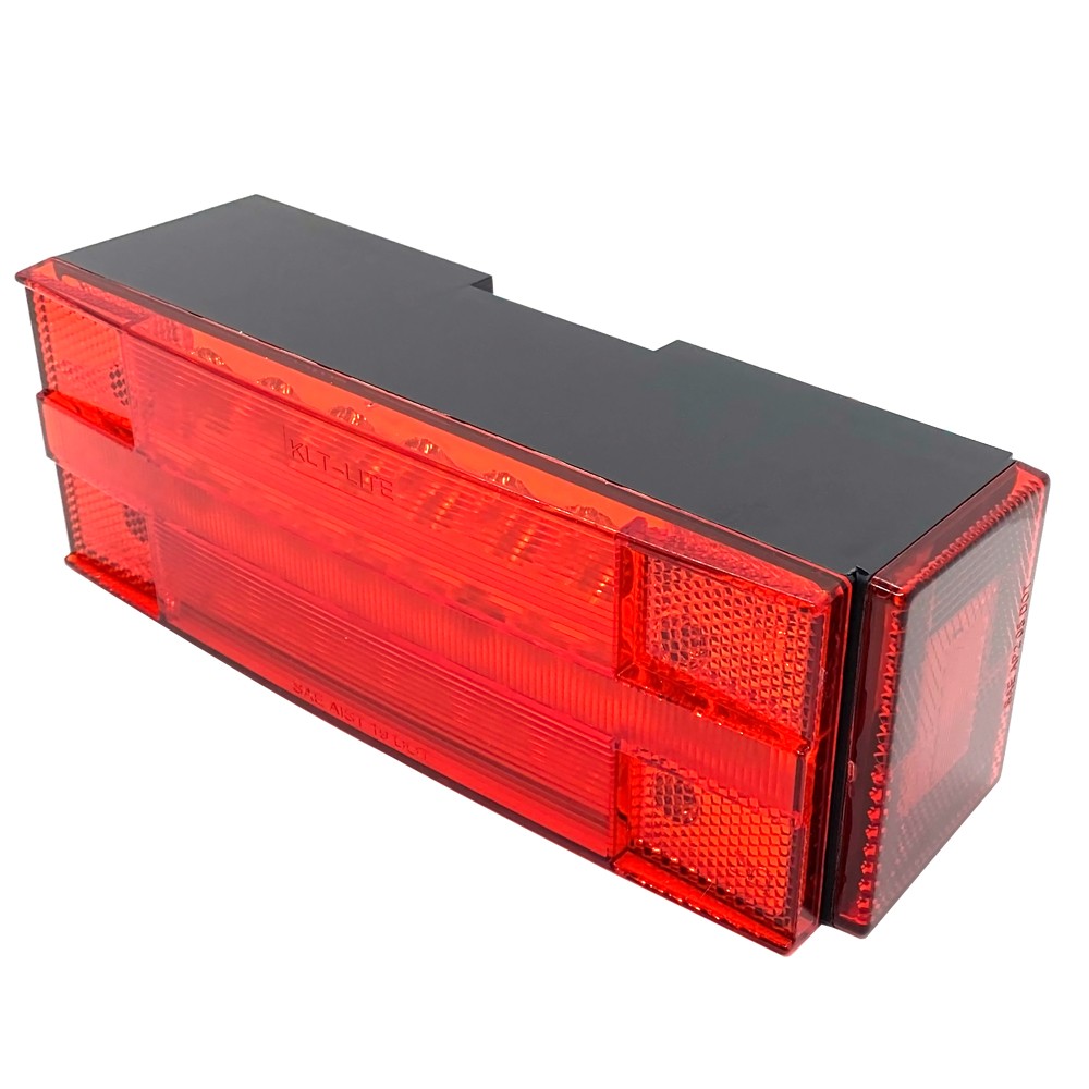 Left + Right LED Red Trailer Boat Rectangle Stud Stop Turn Tail Lights w/ Screws
