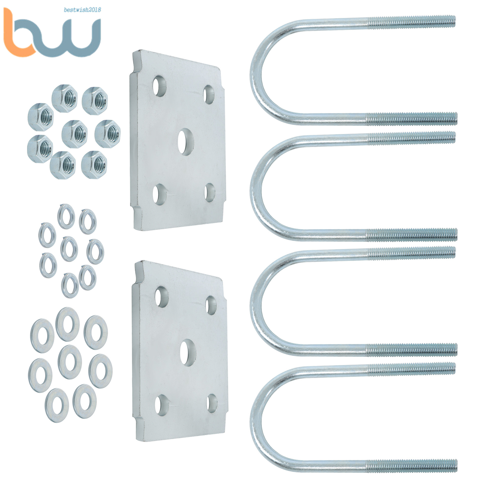For 3500lb 2-3/8″ Round Axle Trailer U Bolt Kit Trailer Axle Leaf Spring U Bolts
