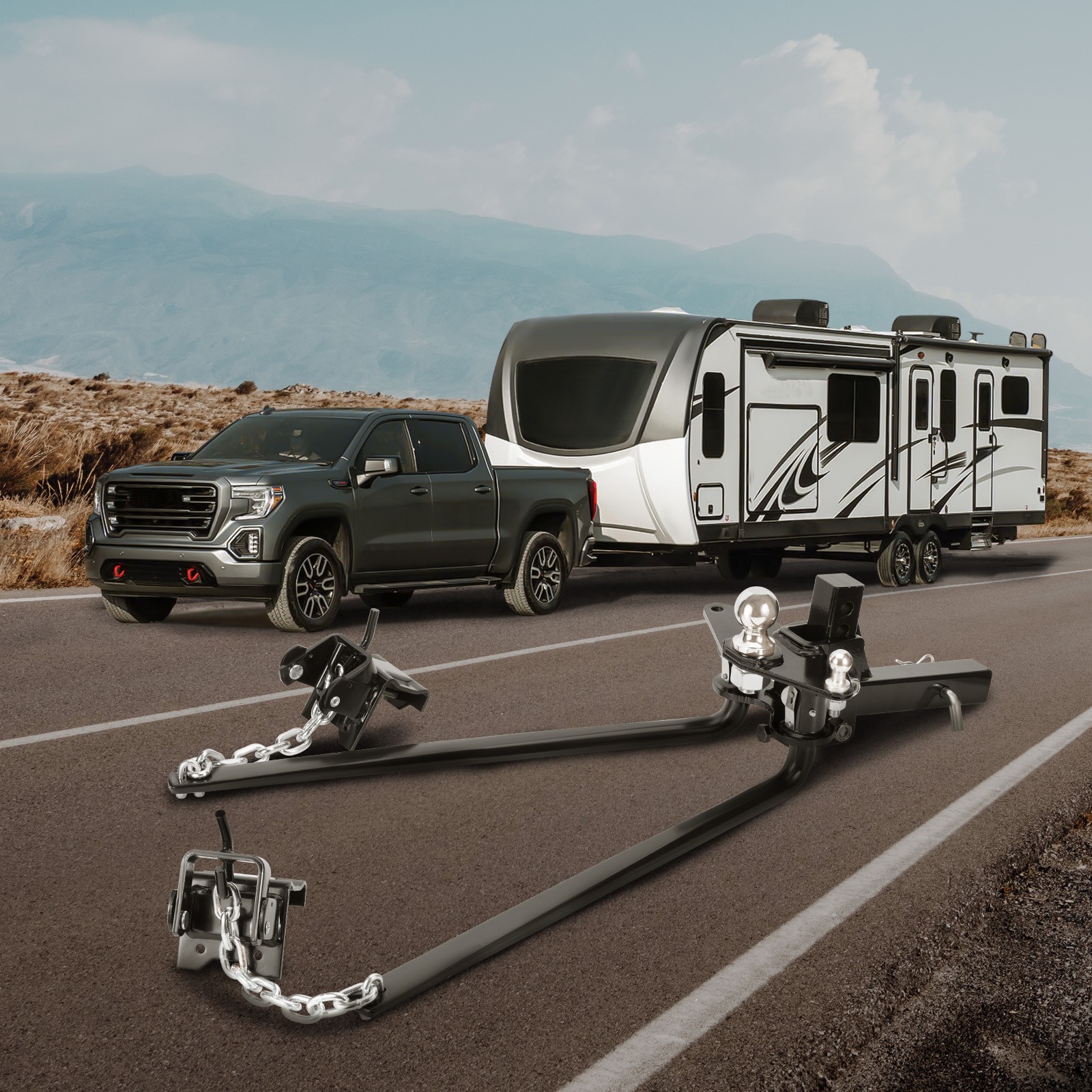2″ Weight Distribution System Hitch Bar 10000 LBS Up to 10K Fit 2″ receiver tube