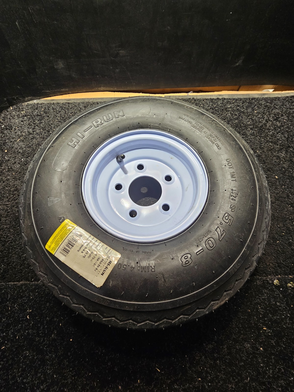 (QTY 1) Hi-Run 5.70-8 Boat Trailer Tubeless Tire & Wheel 4PR SU02 69M B 5 Lug