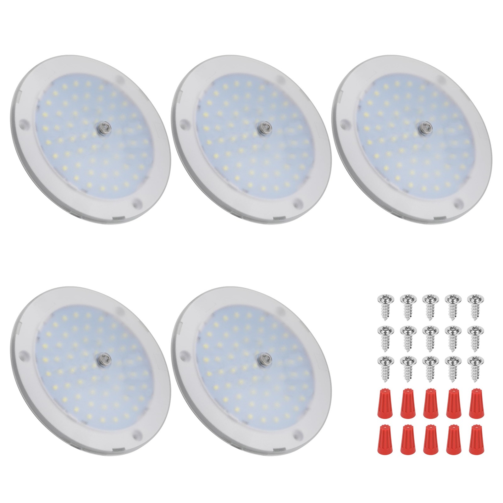 RVZONE RV Lights Interior, 5 Inch Cool 5 Pack, White 5500-6500K,