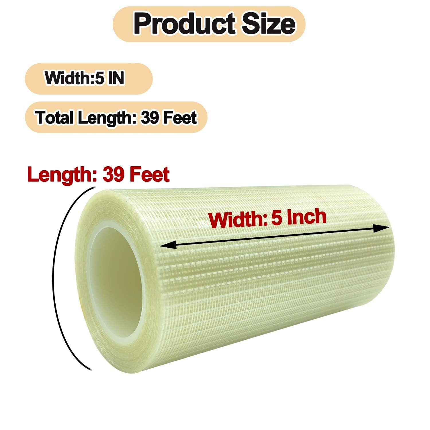 Transparent Repair Patch Tape for RV Awnings, Tents, and Fabric Surfaces