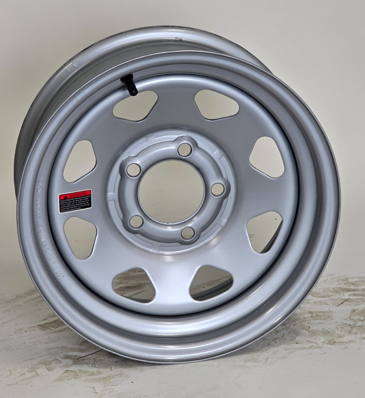 15×6 Trailer Wheel 6 lug on 5.5 Bolt Pattern Silver Spoke Steel Trailer Rim
