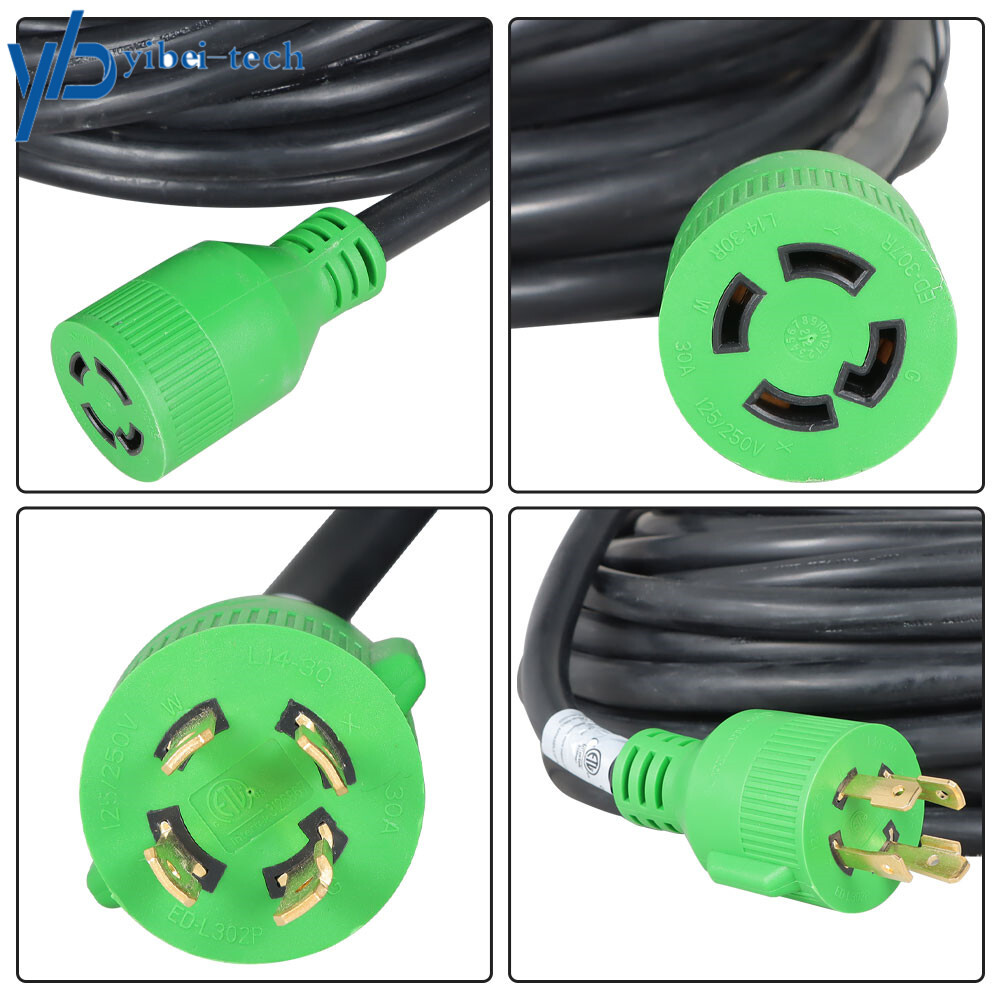 100ft 30Amp RV Power Extension Cord L14-30 4 Prong For Trailer Motorhome Camper