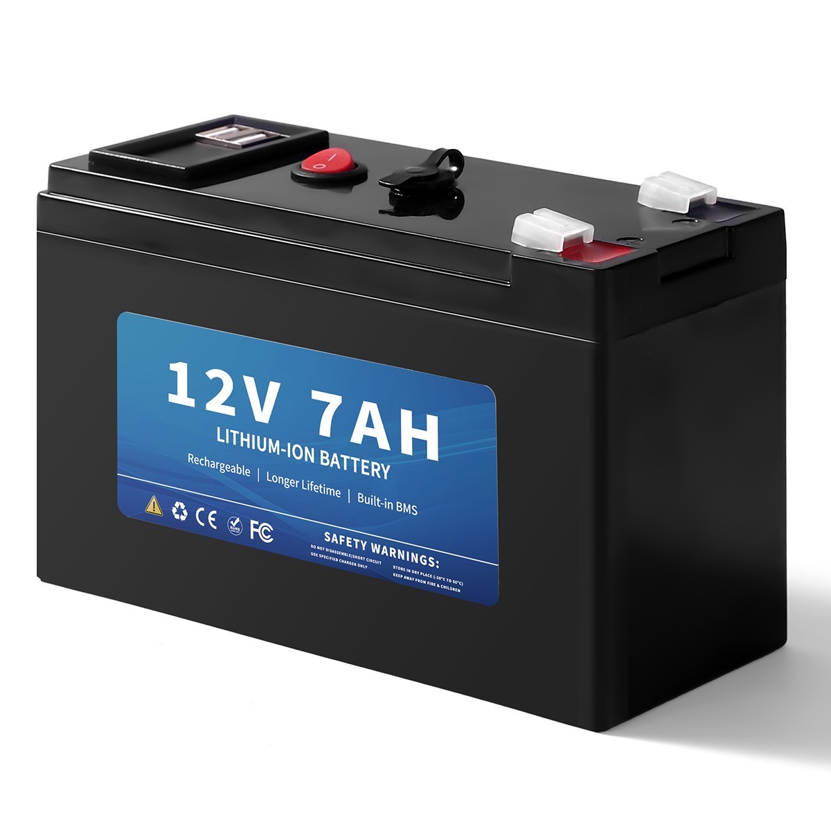 Upgrade 12V7Ah LI-ION Battery For RV Life Fish Finder Alarm System Lighting