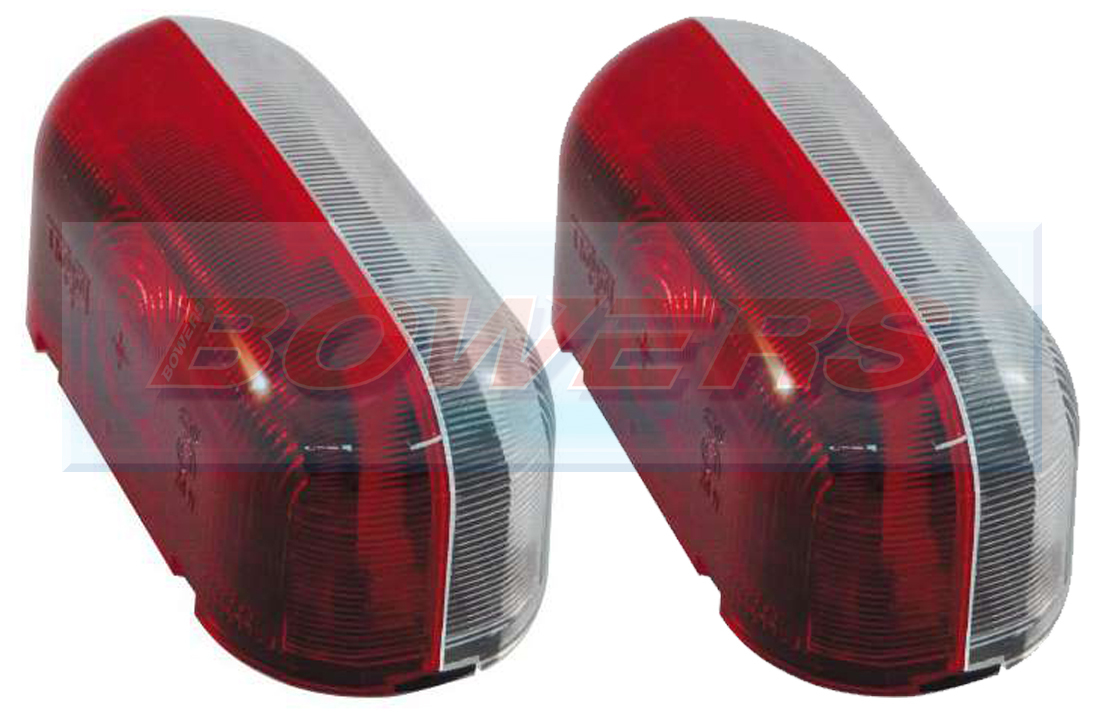 2x JOKON RED WHITE SIDE MARKER LAMPS LIGHTS SWIFT BAILEY COACHMAN SPRITE CARAVAN