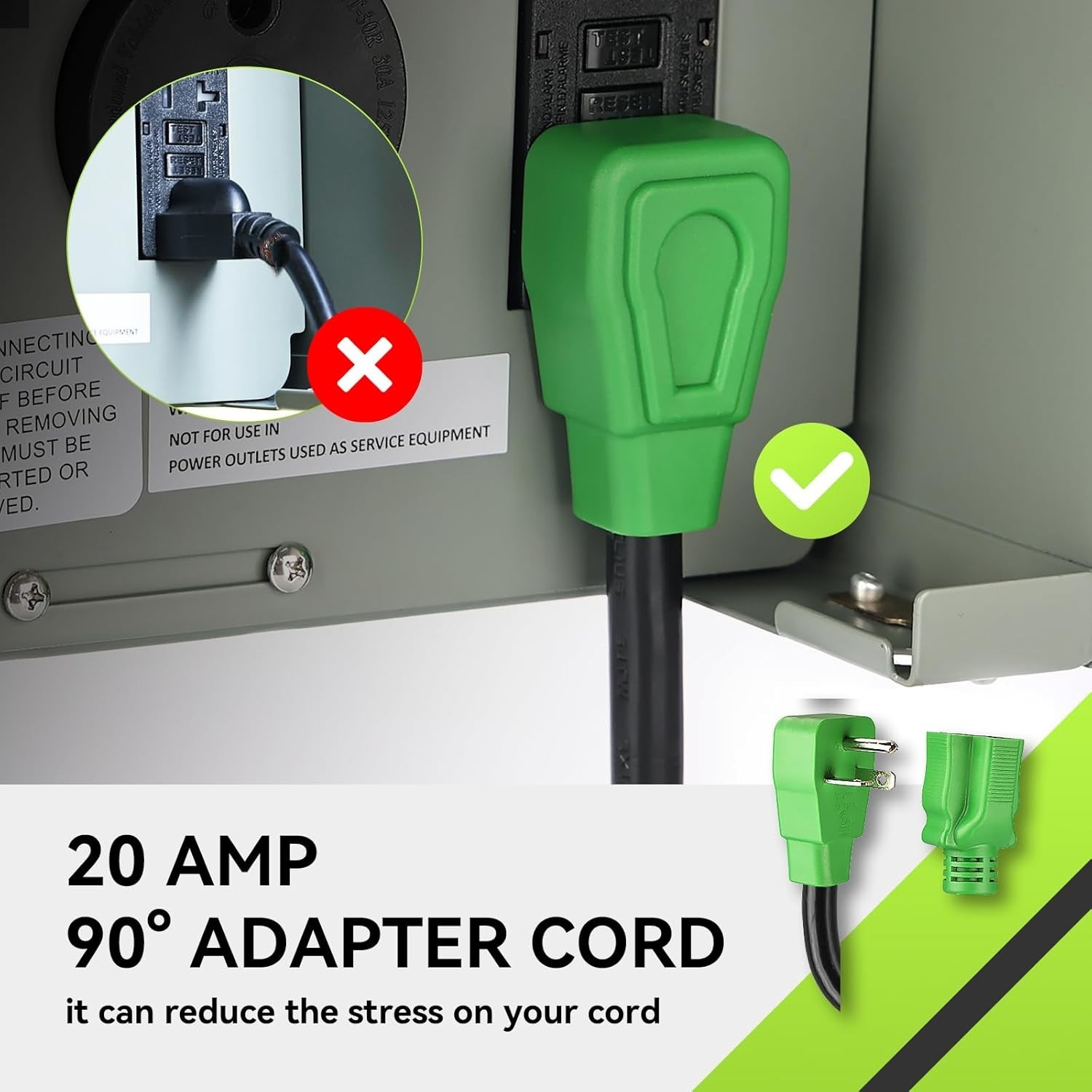 RV Temporary Power Outlet Panel with Breaker, ETL Listed 20 30 50 Amp RV Recepta