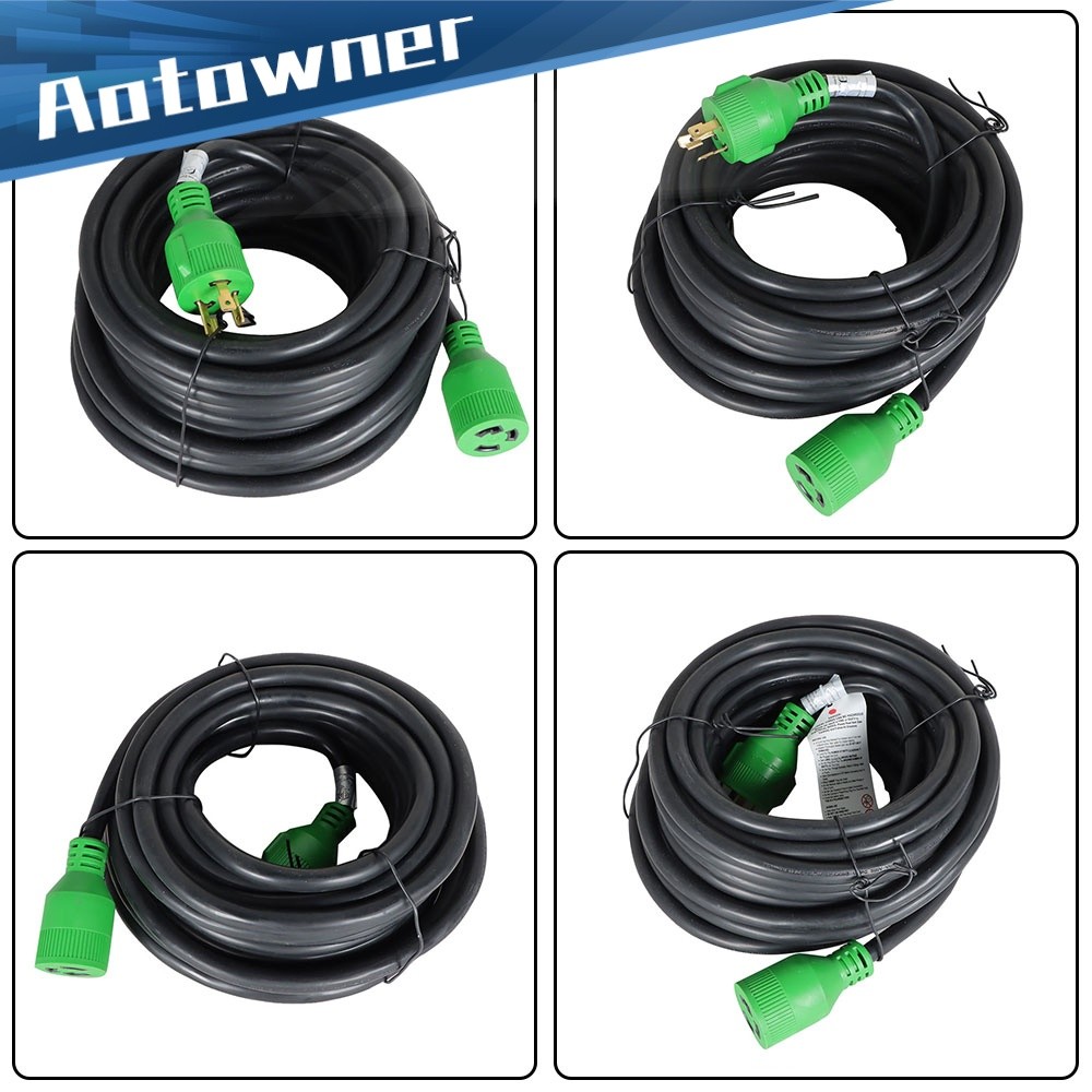 RVMATE 3 Prong 30 Amp 50 Feet Generator Extension Cord NEMA L5-30P/L5-30R 125V
