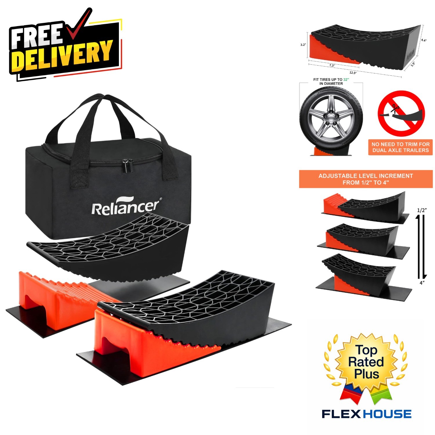Quick & Easy RV Leveling: Camper Leveler Kit with Anti-Slip Design and Carry Bag