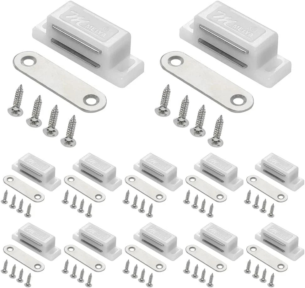 12 Pack Cabinet Magnets Magnetic Door Catch for Kitchen Bathroom White