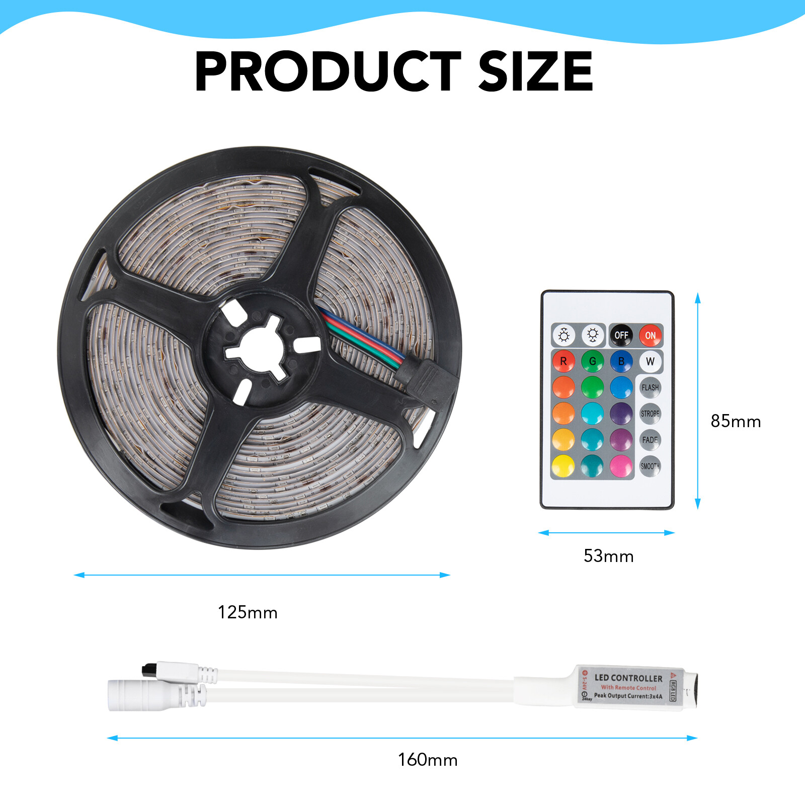 12V LED 2835 Flex 5MStrip Light Dimmable Waterproof Cool White Campervan Caravan