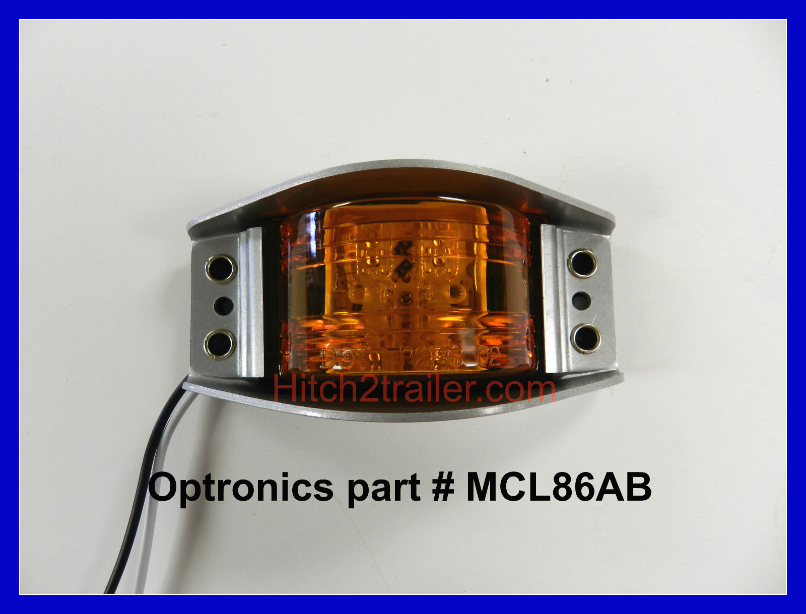 (1) Truck Trailer 6 LED AMBER Armored Die Cast Marker/Clearance Lights Optronics