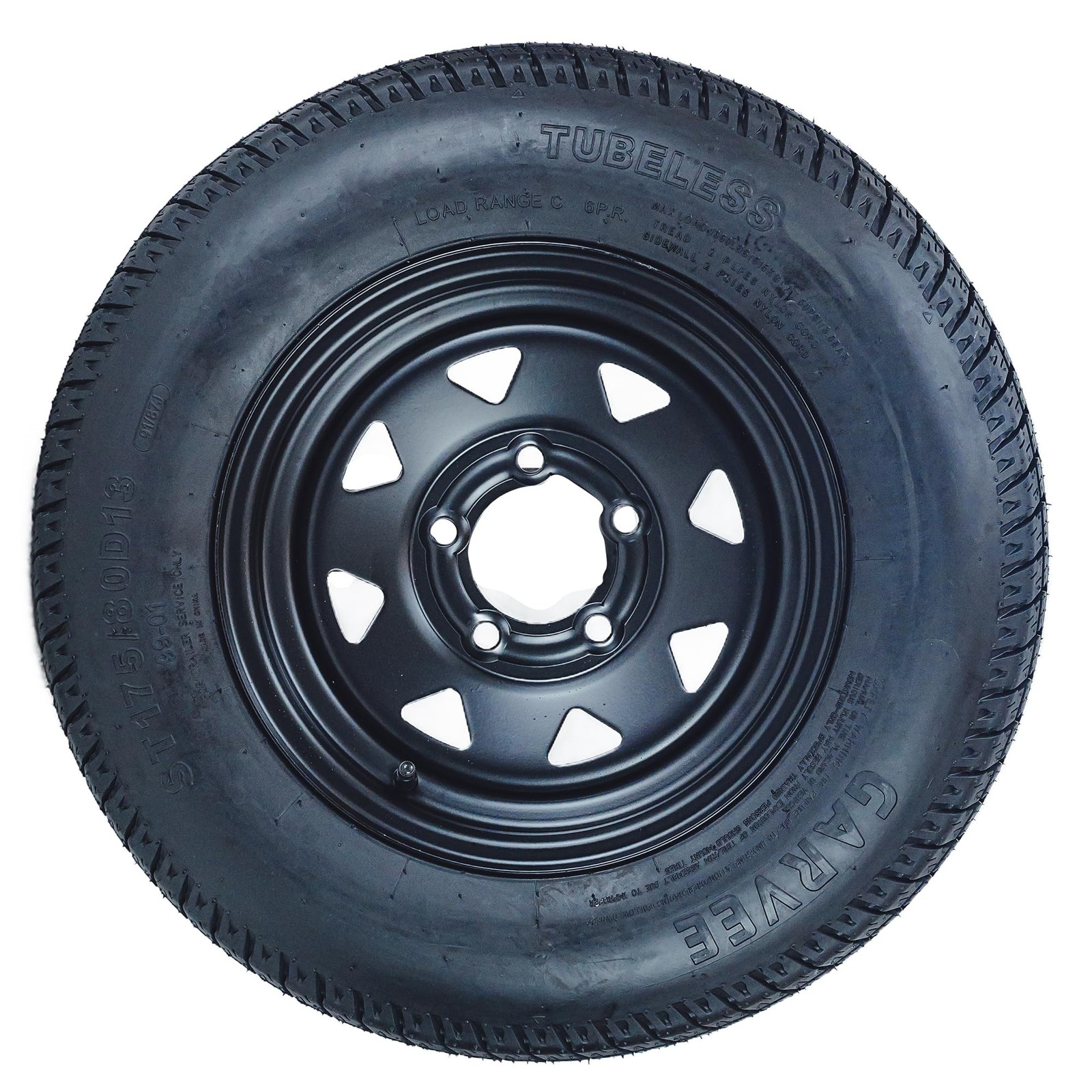 2-Pack Trailer Tires On 13″ Rims ST175/80D13 5 Lug on 4.5″ Load Range C, 6PR