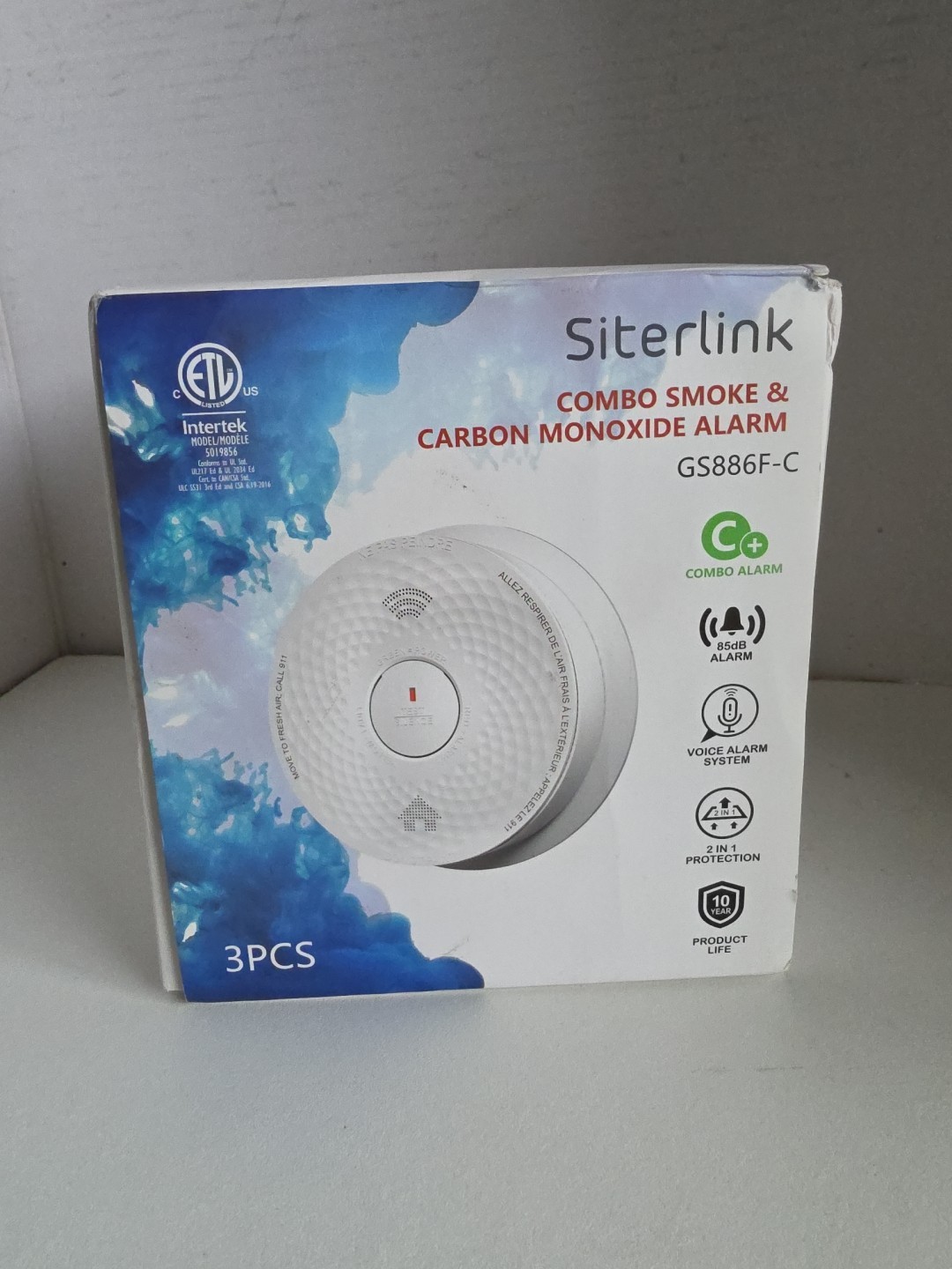 Siterlink Combo Smoke & Carbon Monoxide Alarm (3 Pack) – Model GS886F-C