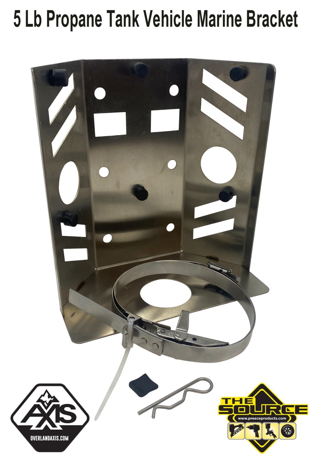 5 lb Propane Tank Mount Stainless Steel Bracket