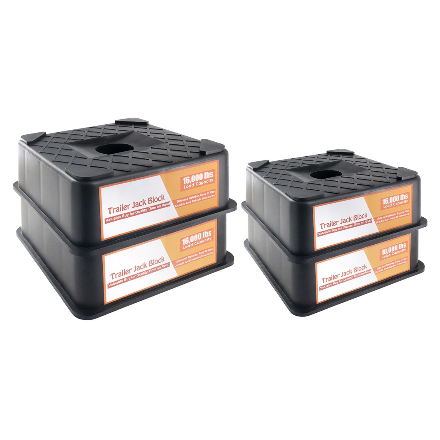 Trailer Jack Blocks 4 Pack Up to 16000 lbs for RV Camper Tongue Stabilizer Jacks