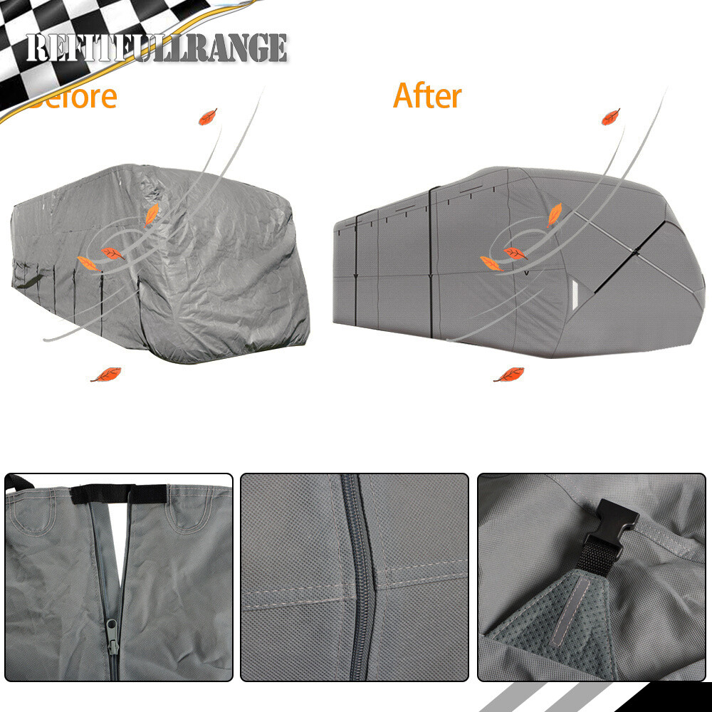Non-Woven Fabric Travel Trailer RV Cover Waterproof Anti-Dust For Camper 18′-20′
