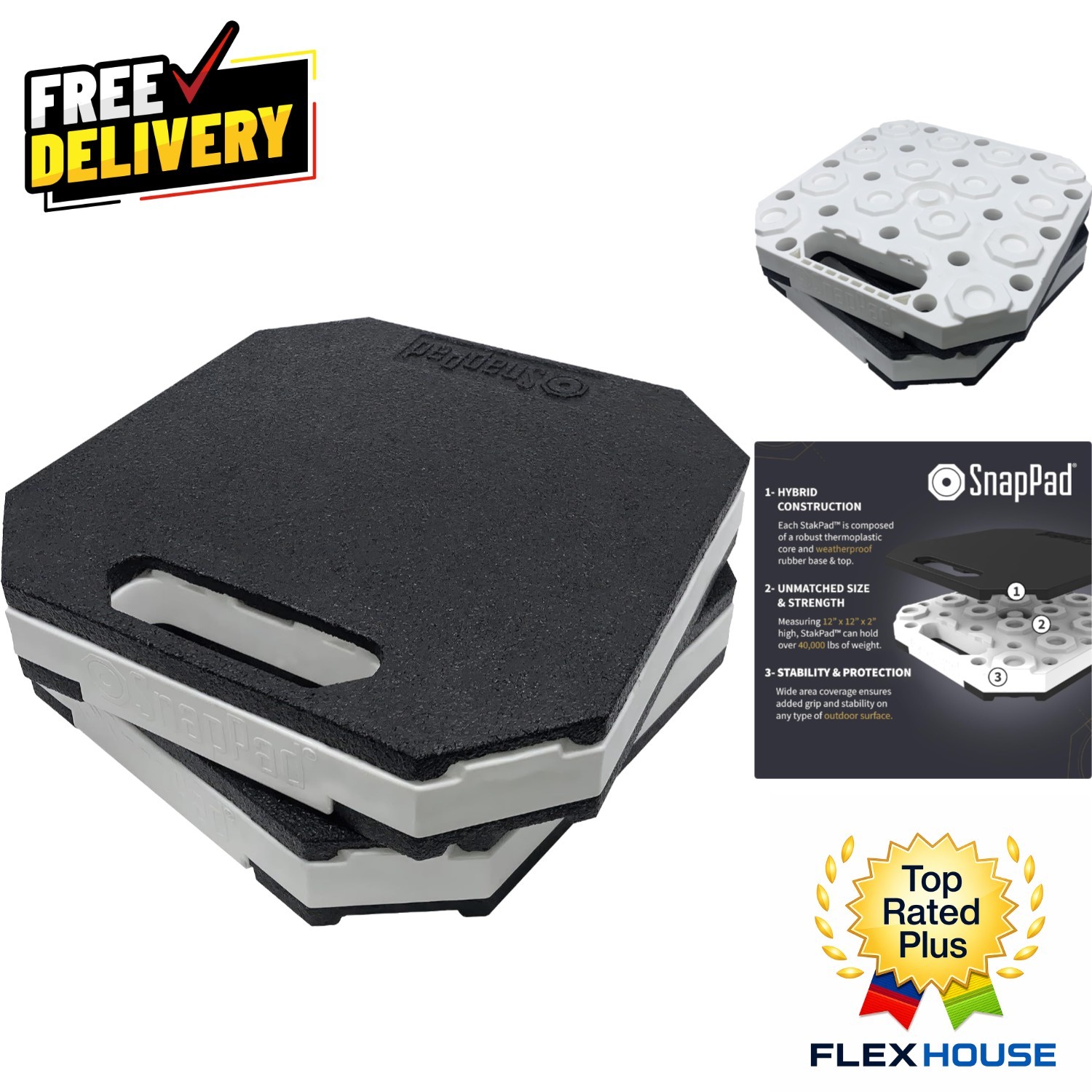 StakPad 12×12″ RV Leveling Blocks – Universal Fit for Travel Trailers & More