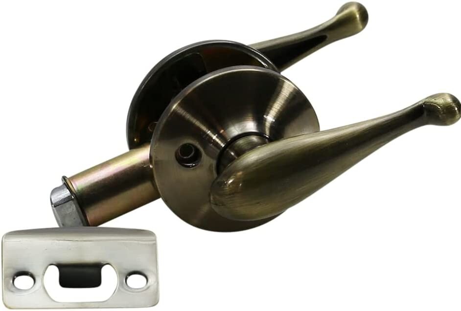 Folkamp – Lockset for RV – Style 6 – Lever Set – (Passage | Antique English)