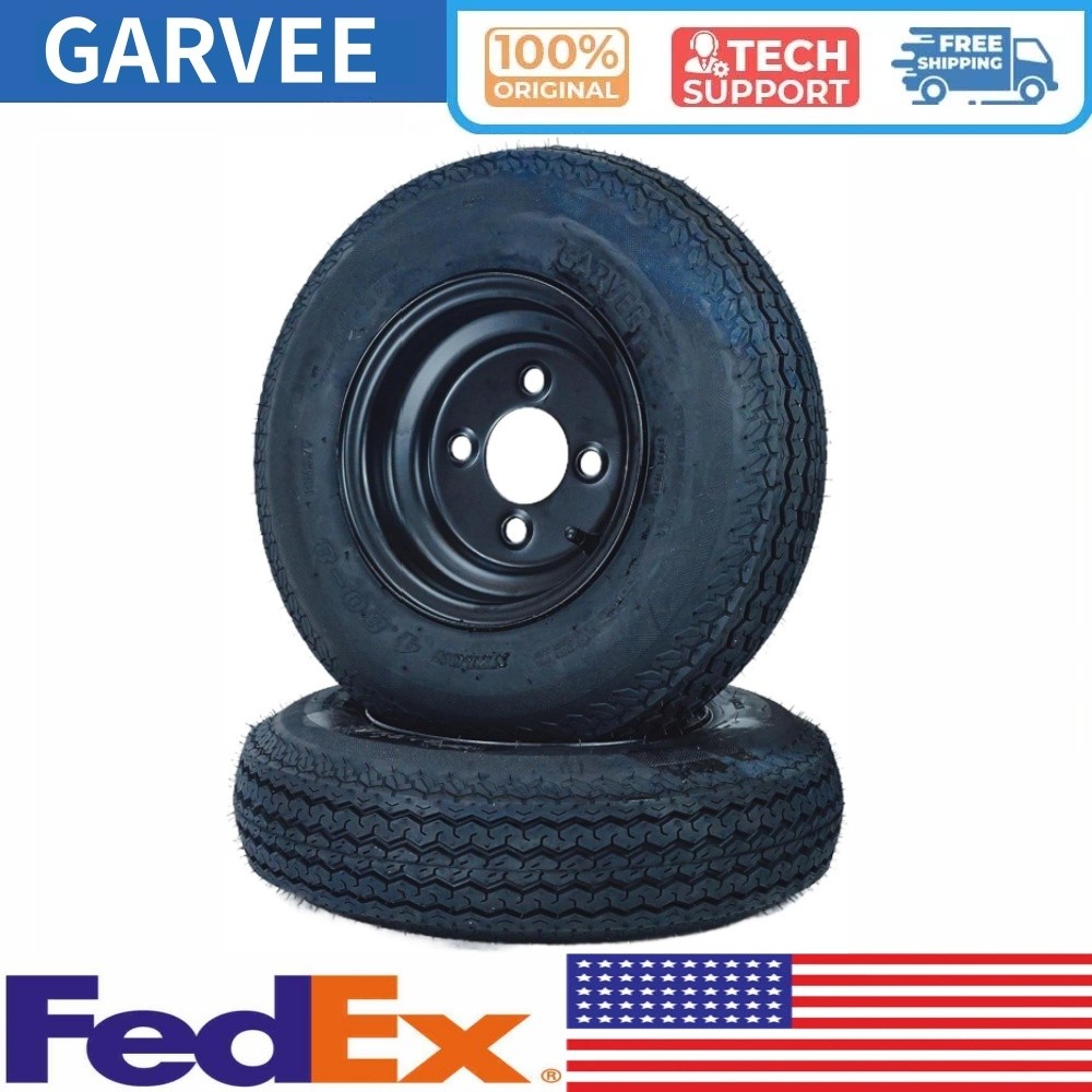 Trailer Tire Wheel Assembly 4.80-8 480-8 4.80×8 Trailer Tires and 4 Lug on 4″
