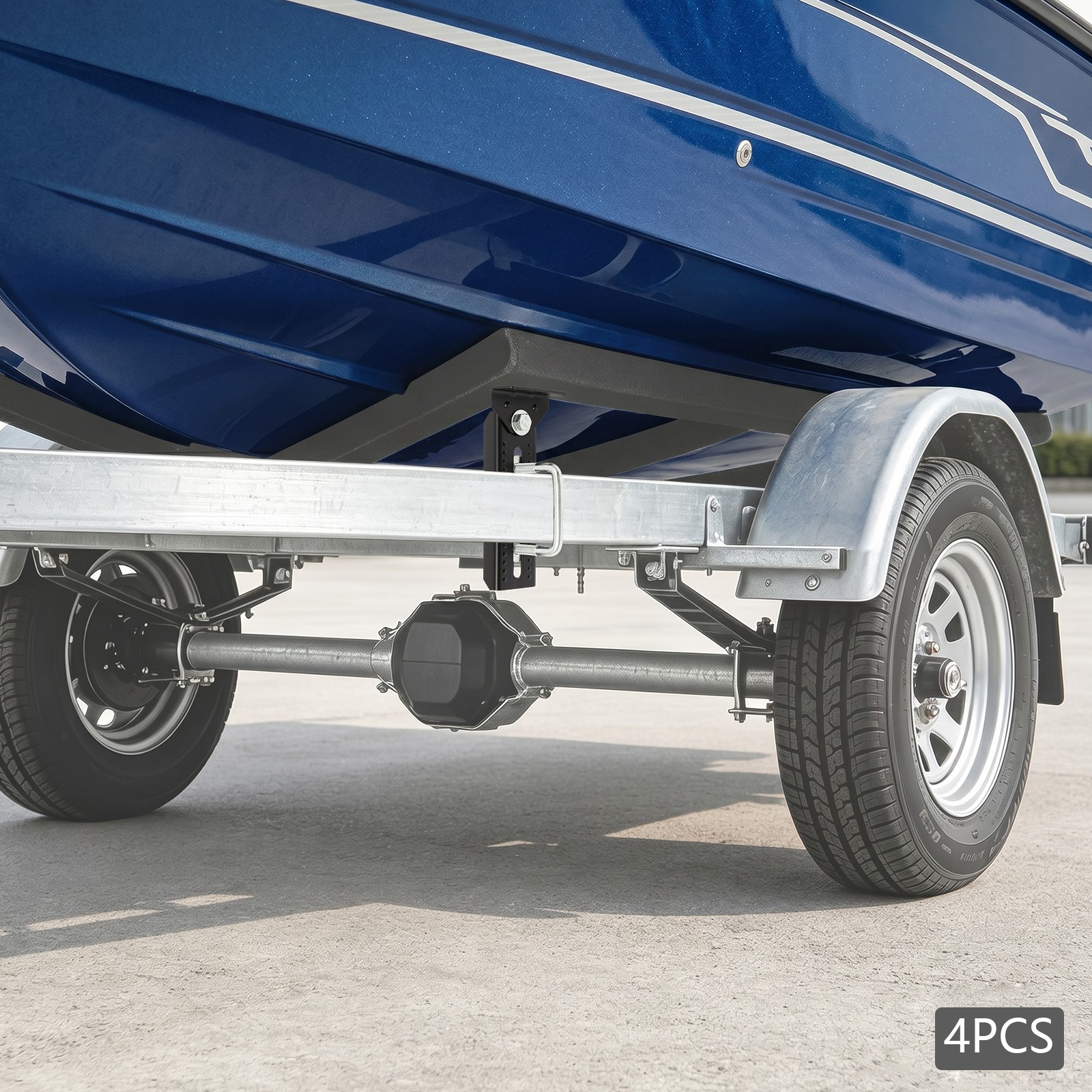 Heavy Duty Boat Trailer Bunk Brackets 4Pcs 8″ Swivel Top Bunk Brackets Iron New