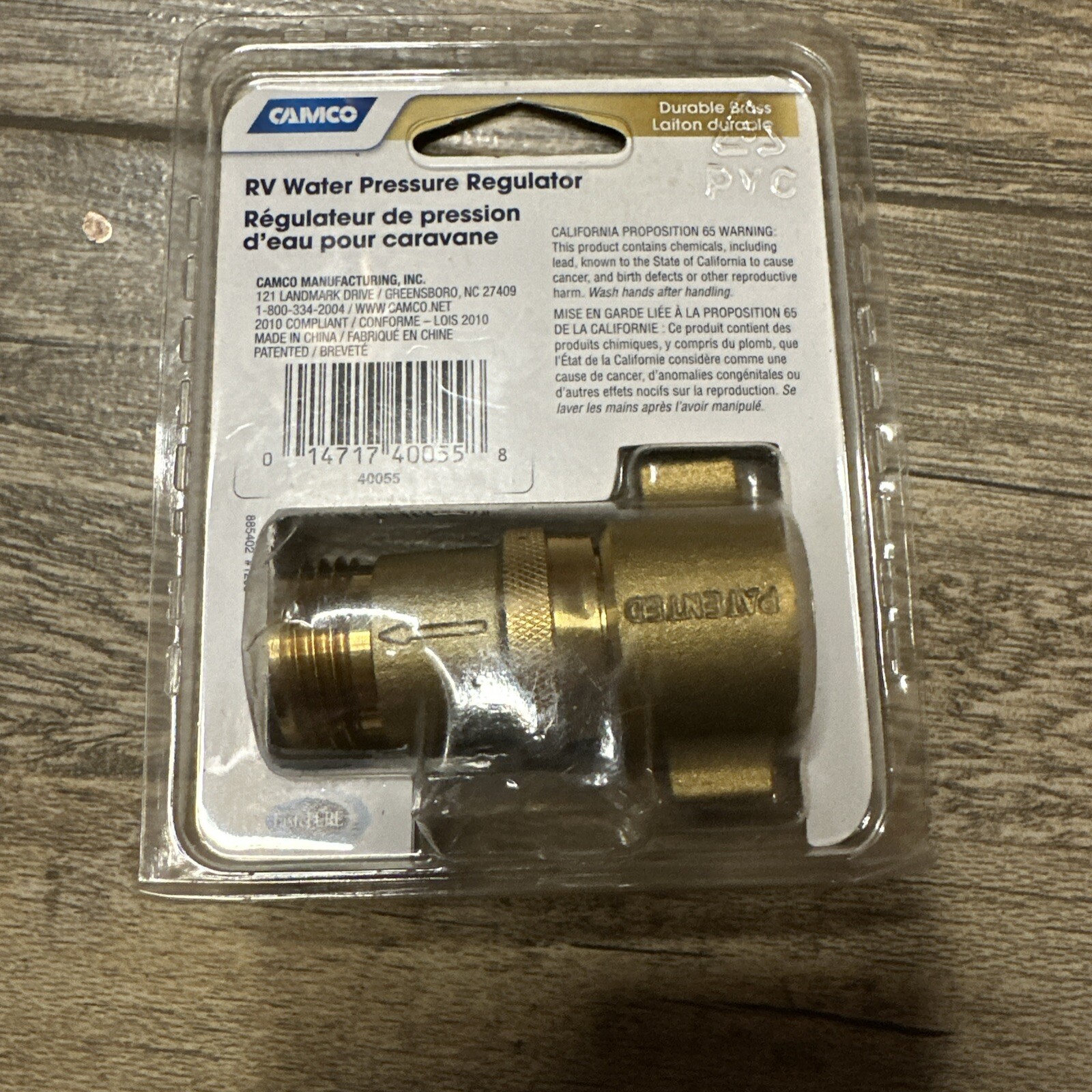 Camco 40055 – Brass RV Water Pressure Regulator – NEW. SEALED factory fresh