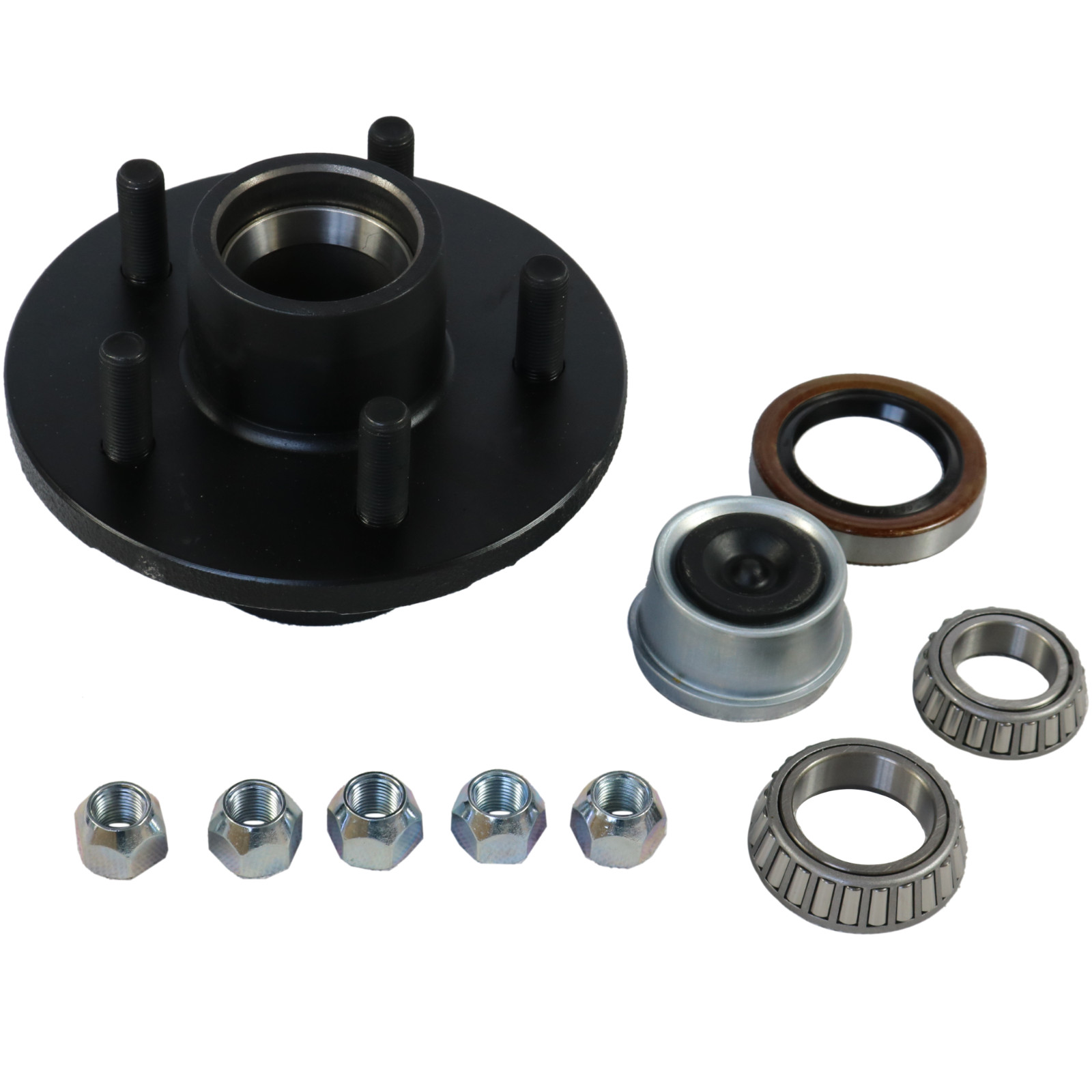 Trailer Idler Hub Kit For 3500 lbs Axle 1/2″-20 Thread With Bearings 5 on 4.5