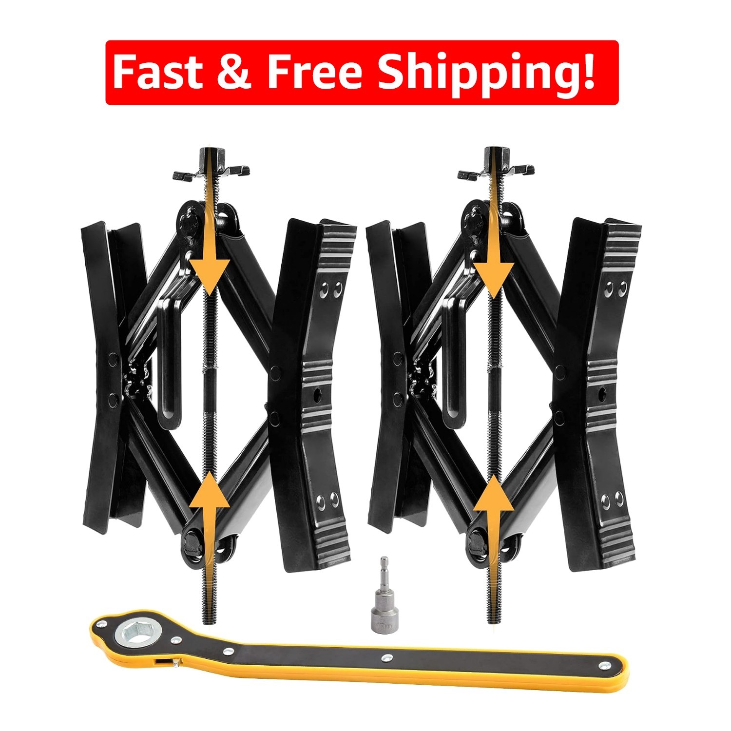 Compact & Lightweight Wheel Chock Stabilizer Set for Travel Trailers & Trucks