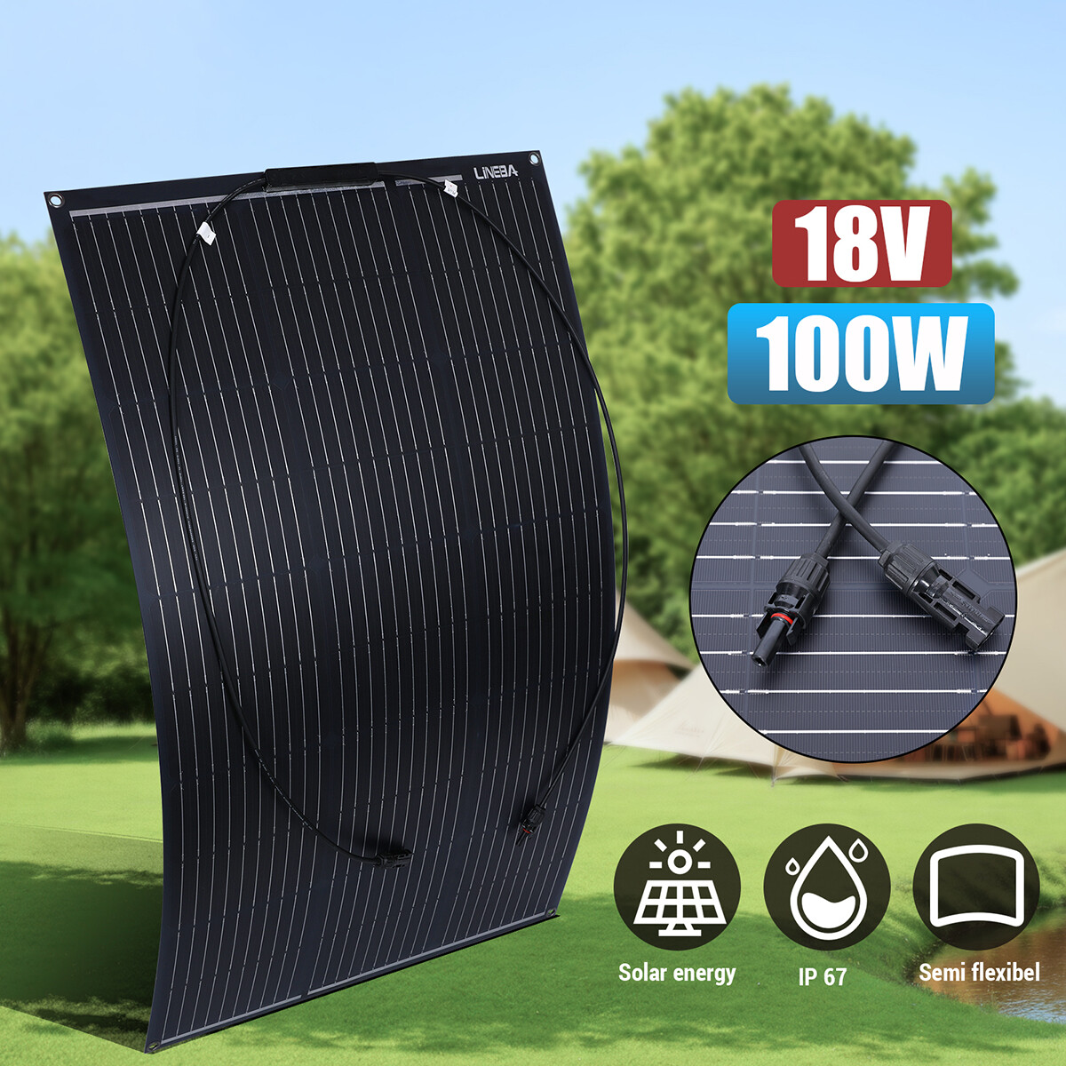 200W 400W Flexible Mono Solar Panel 12V 24V Ultra Thin for RV Camper Farm Shed