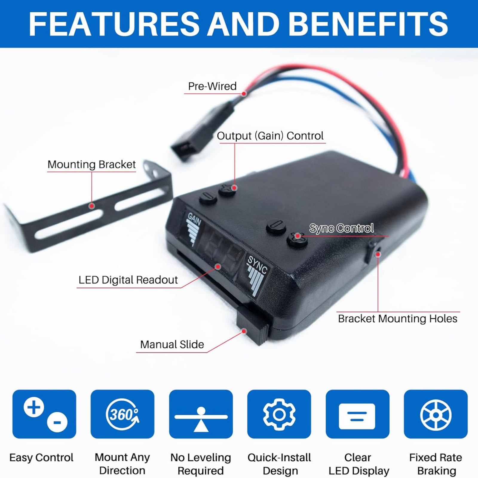 Time-Delay Brake Controller For Ford Includes Bracket And Six Mounting Screws