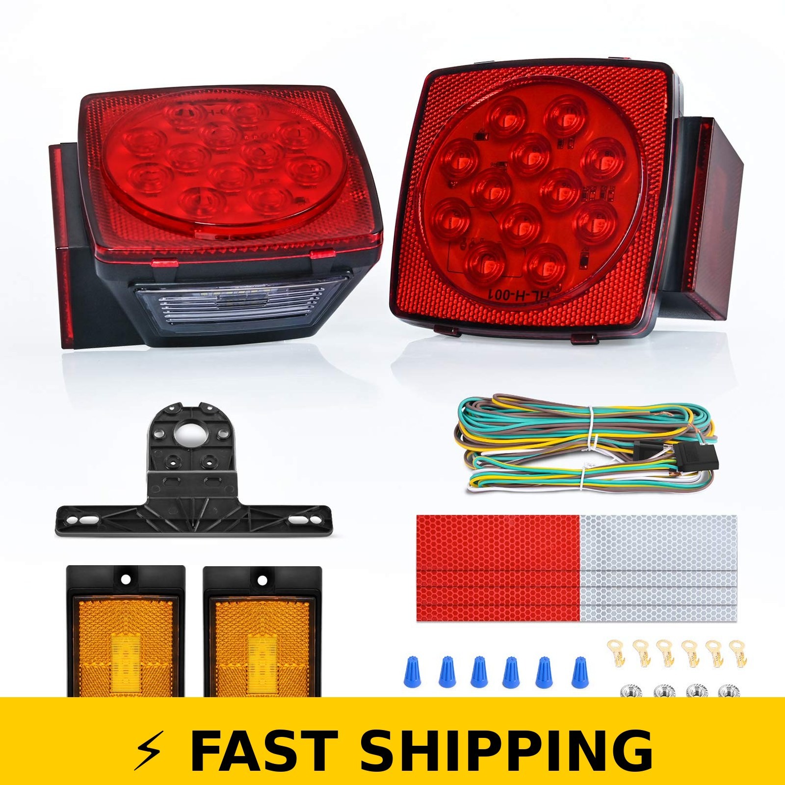 Nilight 2PCS LED Trailer Light Kit IP68 Waterproof for 12V Vehicles