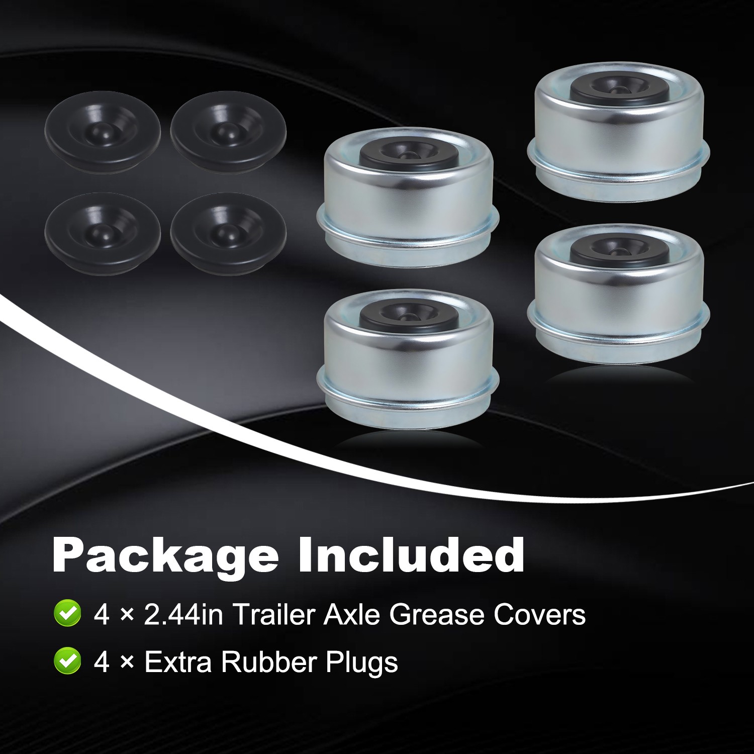 4x 2.44″ Trailer Axle Wheel Hub Bearing Dust Cap for Dexter EZ Lube 5200-6000 lb