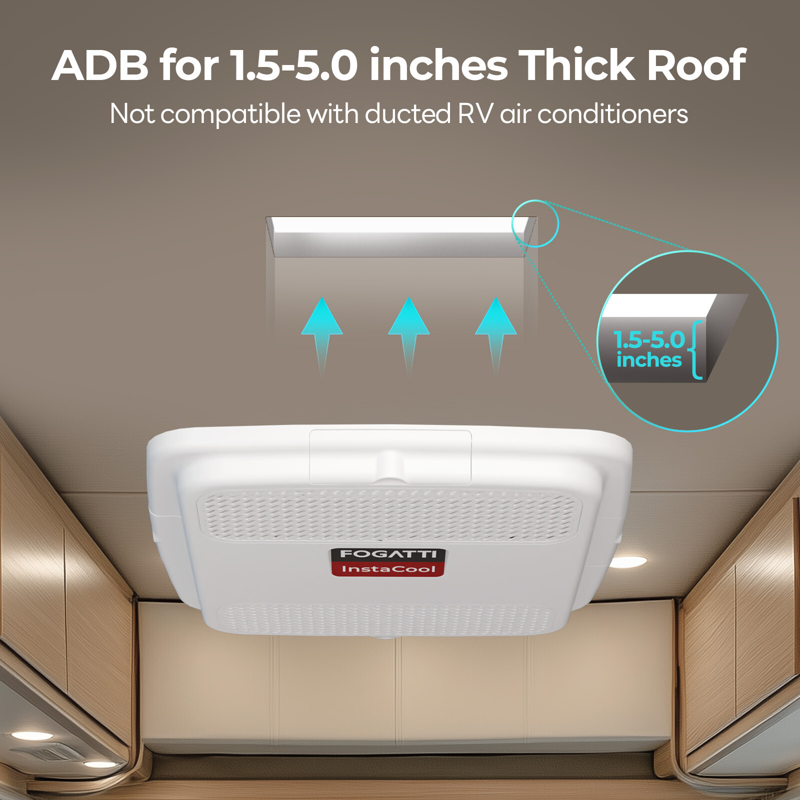 FOGATTI RV Air Conditioner 13500 BTU Cooling Camper Trailer Rooftop RV AC Unit