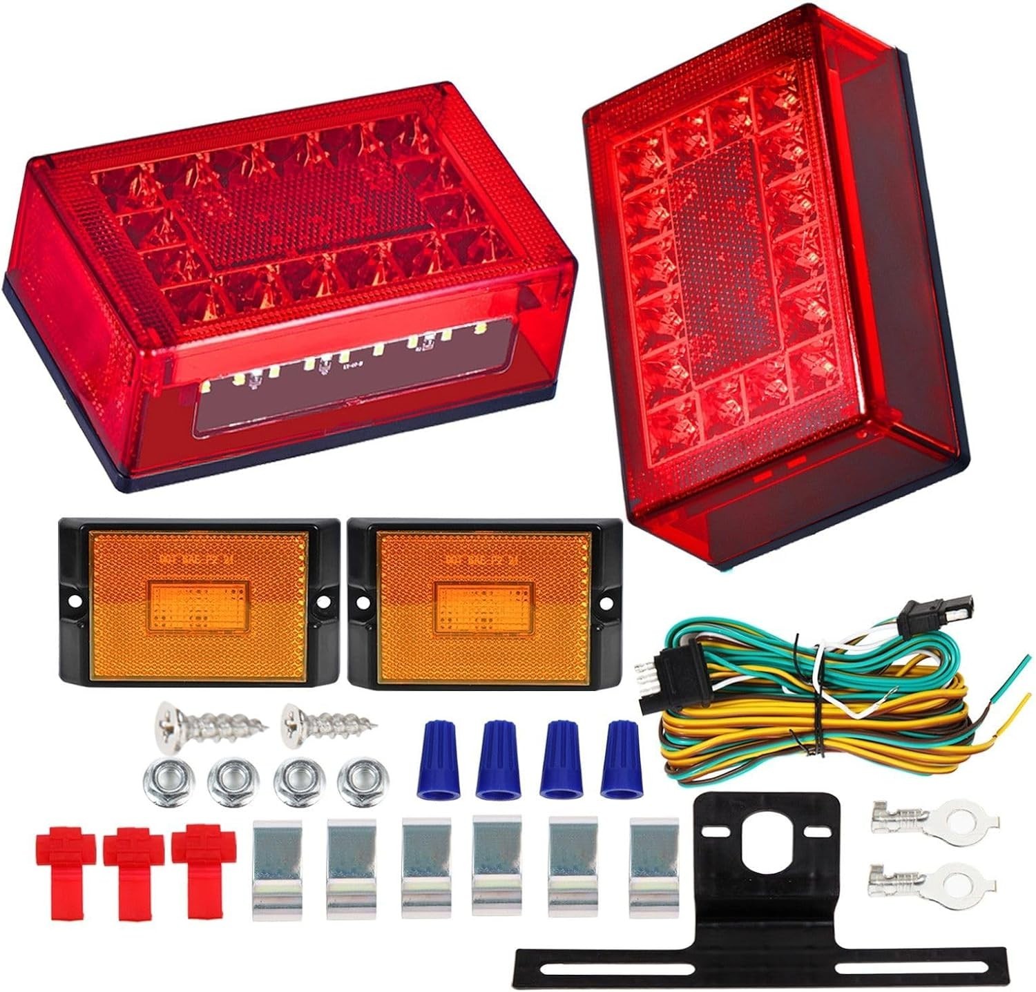 6inch Boat Trailer Lights LED Kit, Submersible Trailer Light Rectangular Stop