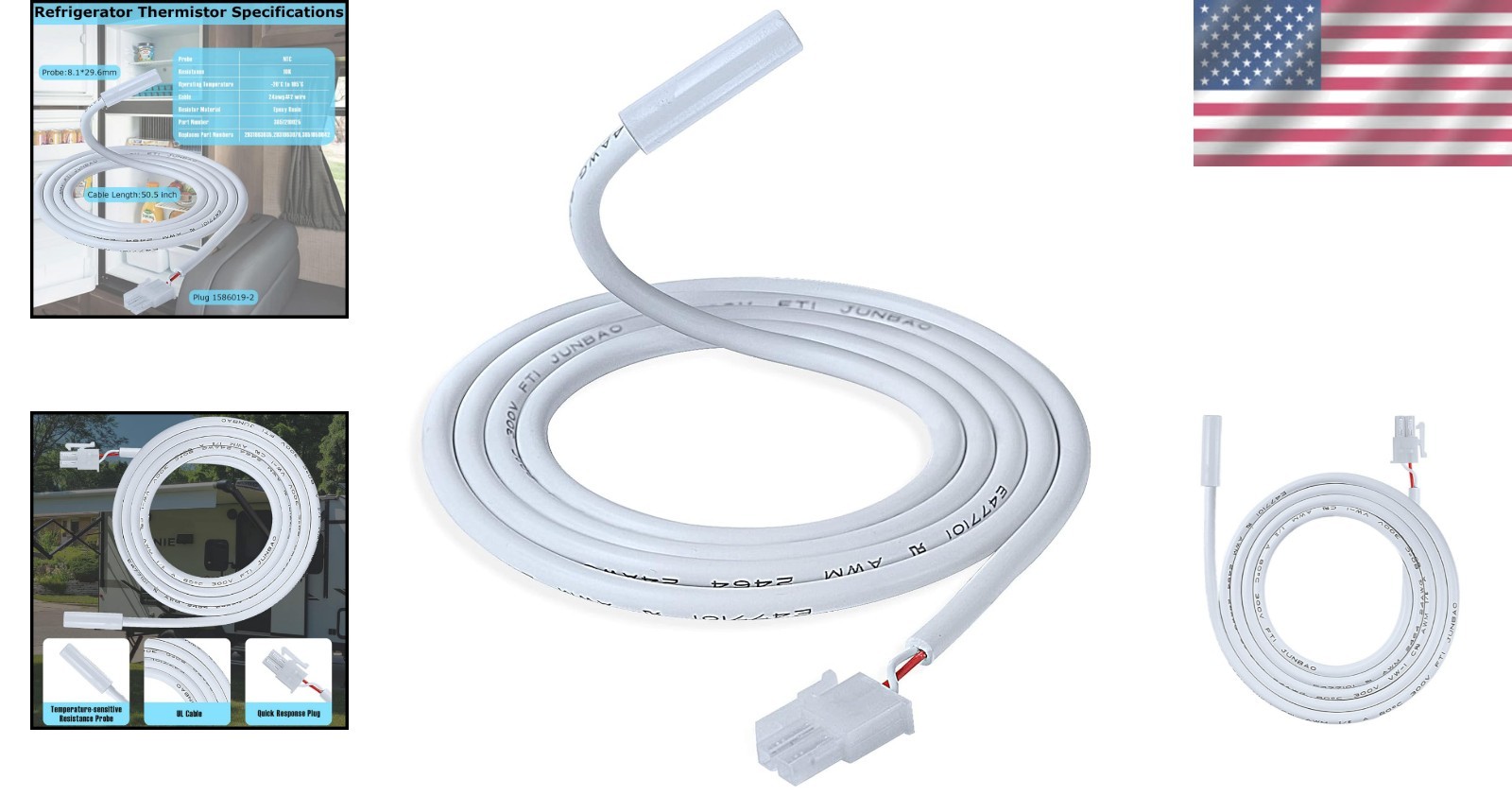 Dometic Refrigerator Replacement Thermistor 3851210025 – Accurate Temp Control
