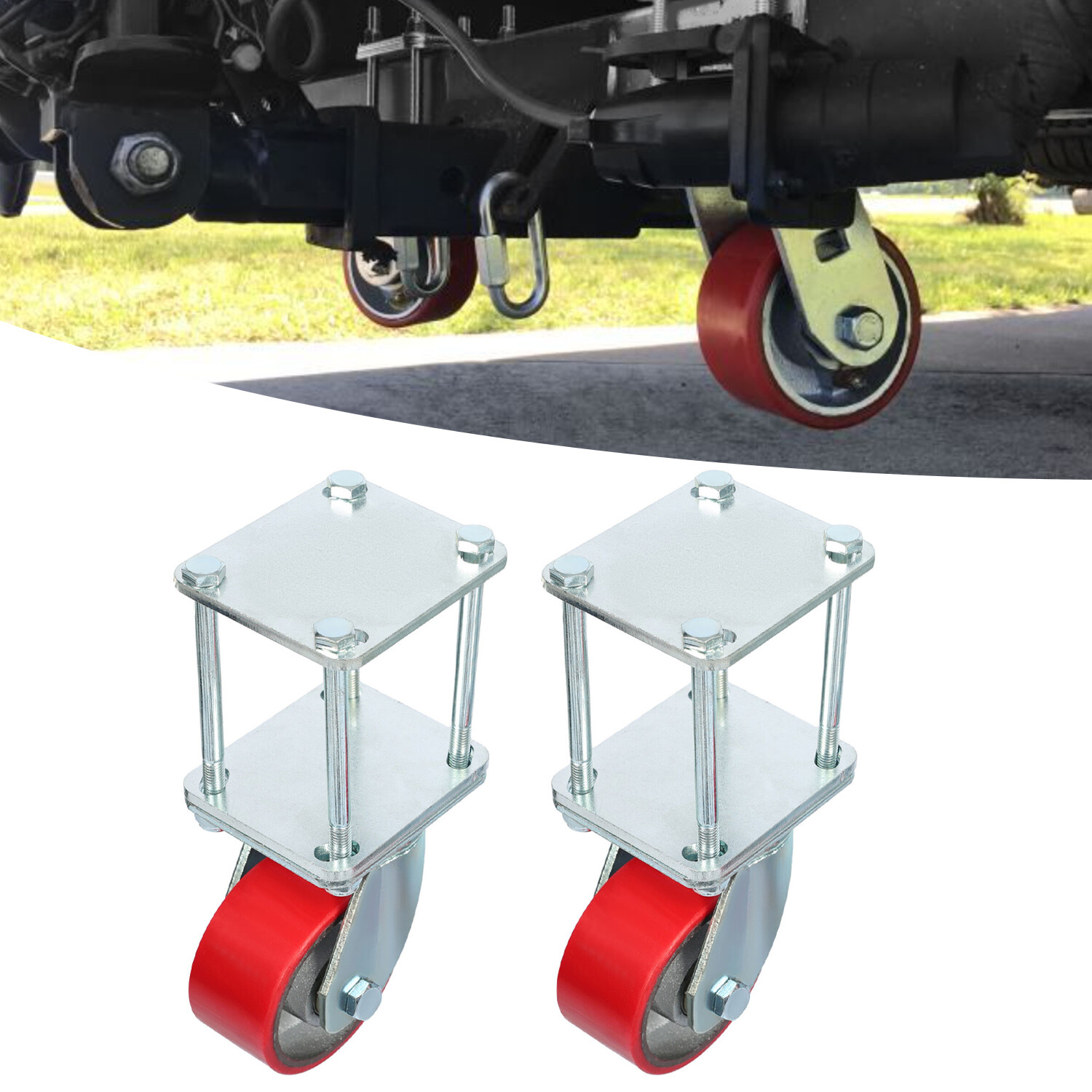 Hitch Mount Skid Wheel for RV Trailer 5th Wheel 2.5″ or 3″ Receivers Zinc-Plated