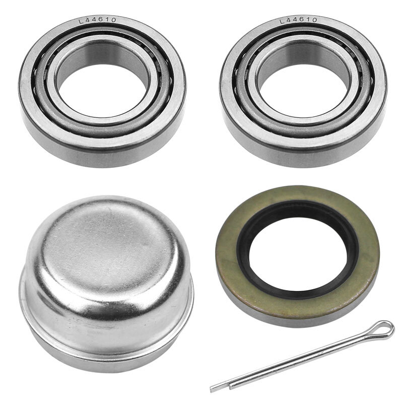 4pcs For 2000 lb Axle Trailer Hub Wheel Bearing Kit L44643 Seal 1.25” L44610