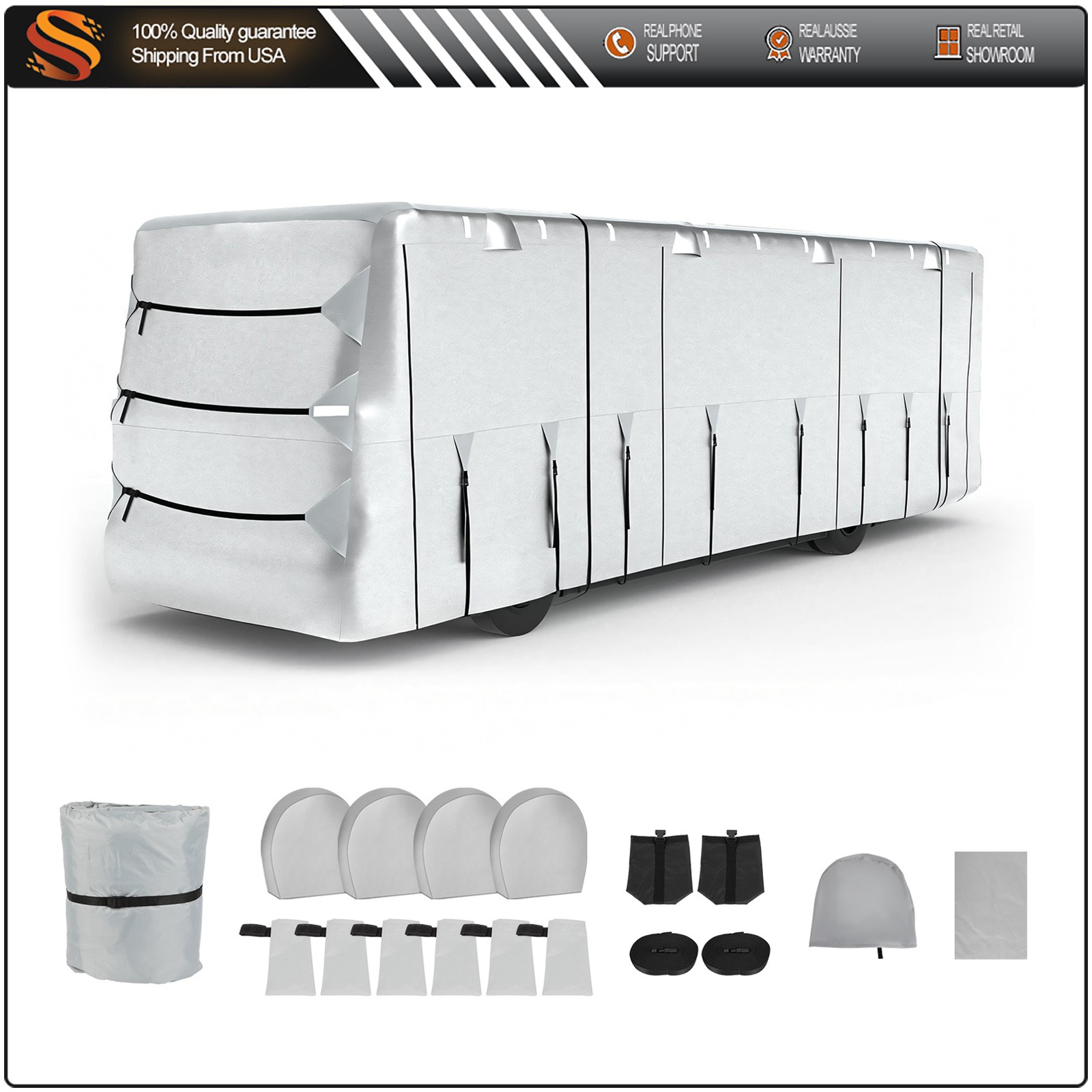 30-33FT Oxford Class A RV Cover Extra Thick 7 Layers Top Wholesale