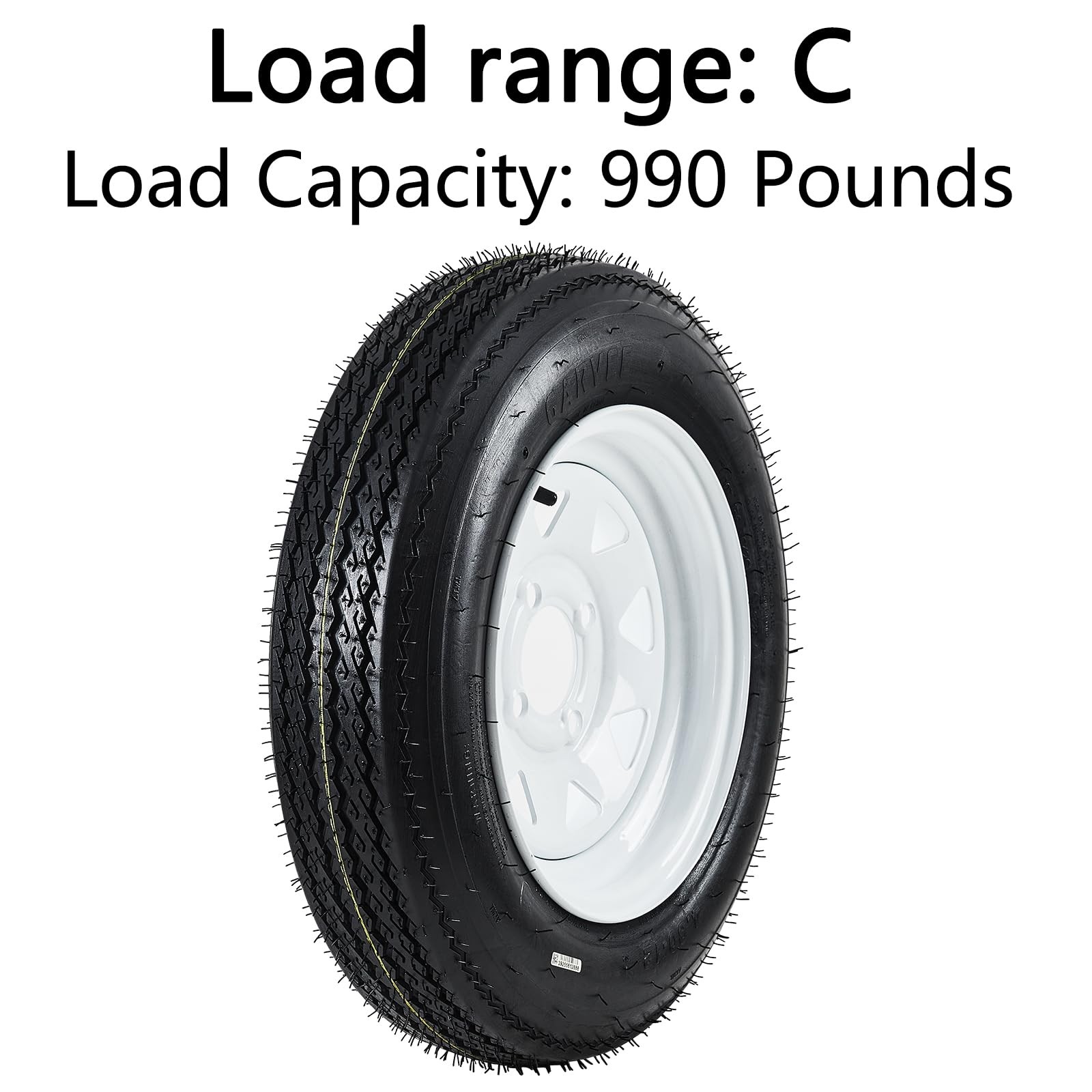 2pack 4.80-12 4.80×12 480-12 4.80-12 Trailer Tires with 12″ Rims 4 Lug on 4″ US