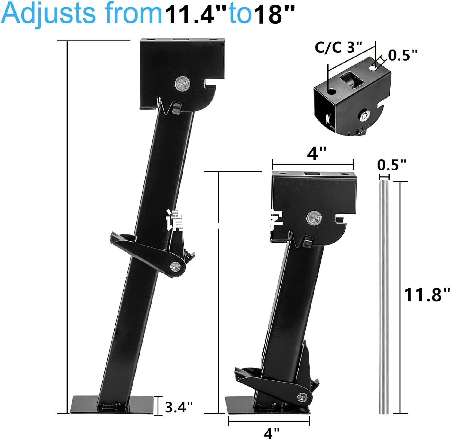 2 Pack Trailer Stabilizer Jacks, Telescoping RV Camper Accessories with Adjus…