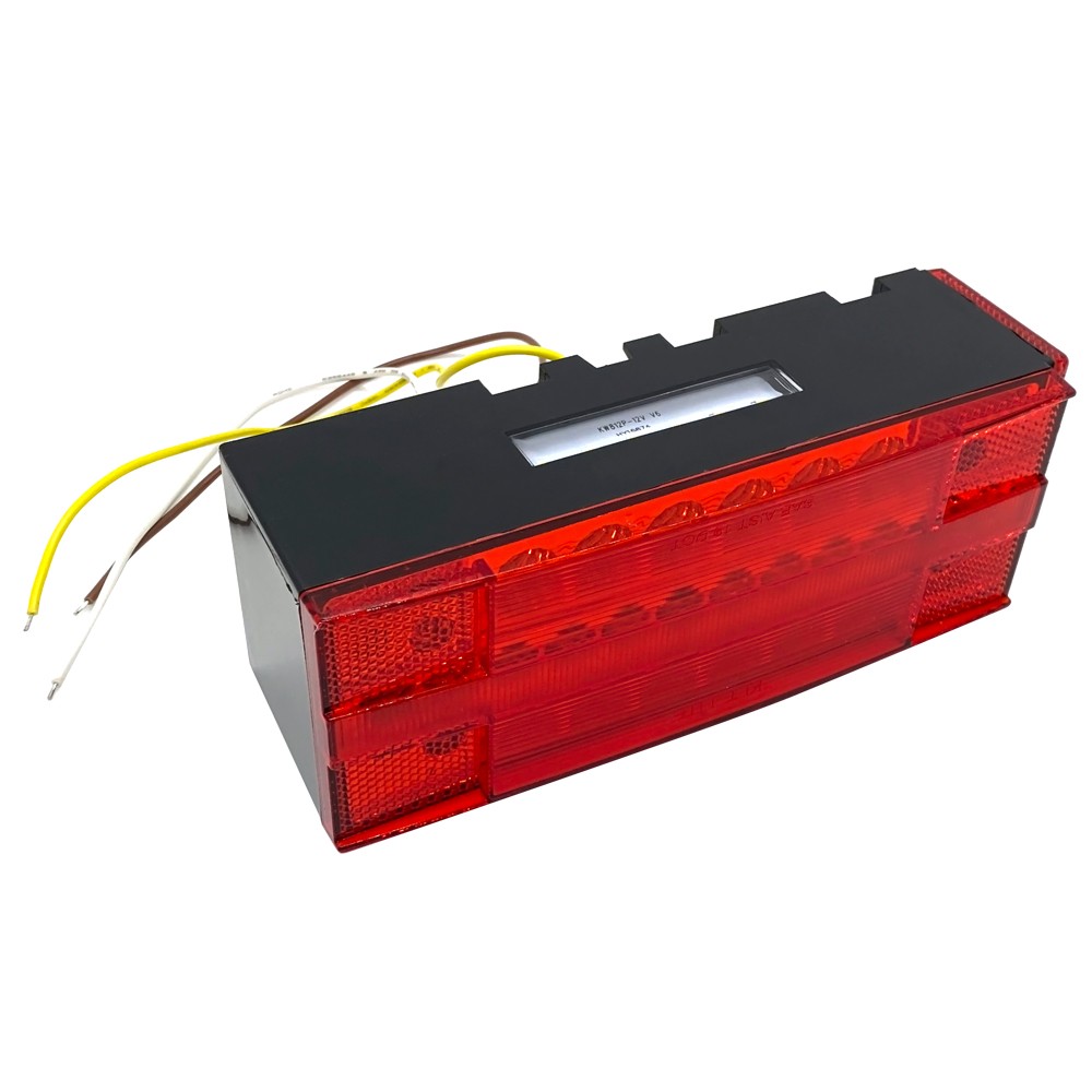 Left + Right LED Red Trailer Boat Rectangle Stud Stop Turn Tail Lights w/ Screws