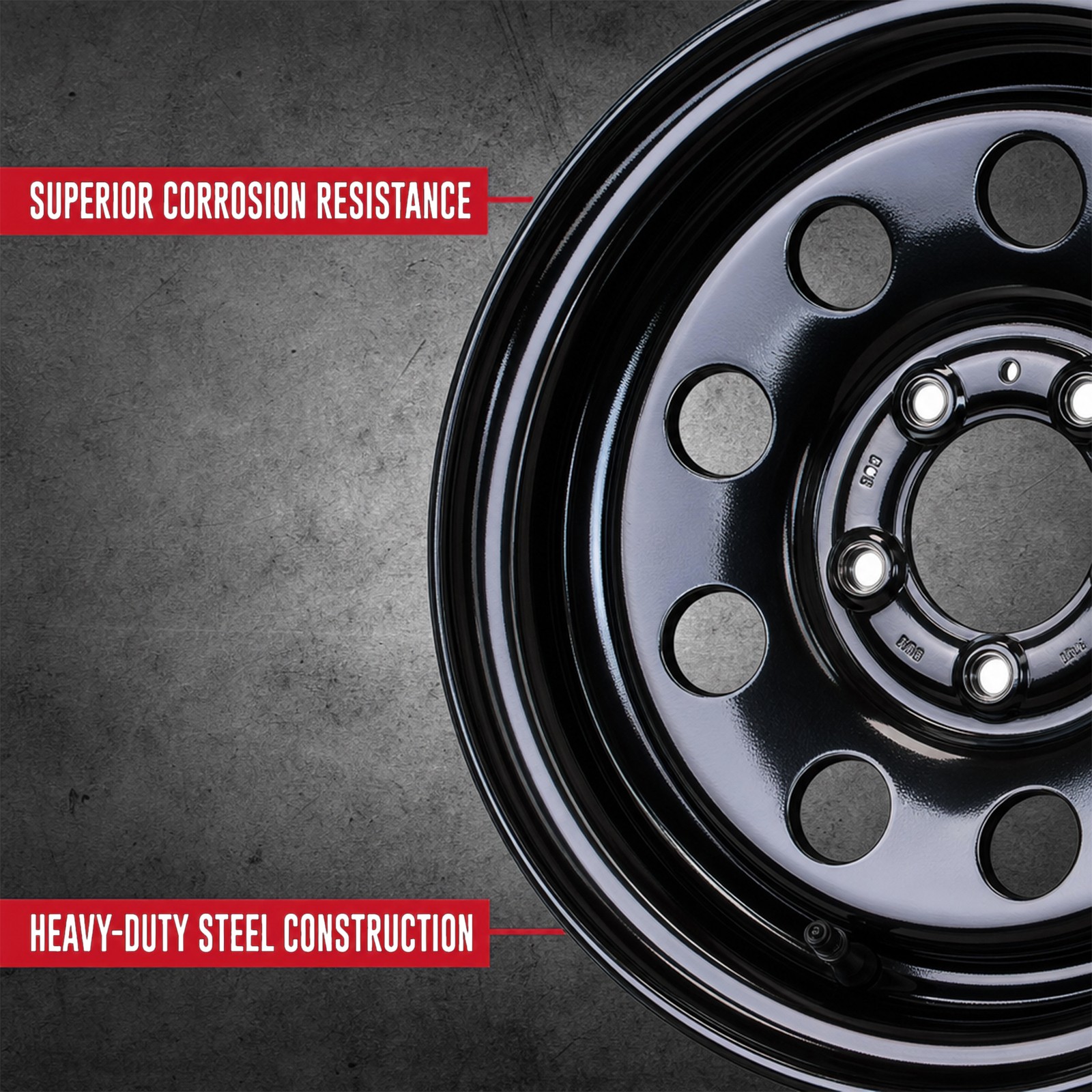 2-Pack Black Trailer Wheel Rim 15×5 15 Inch Modular Style 5 Lug On 4.5 Center