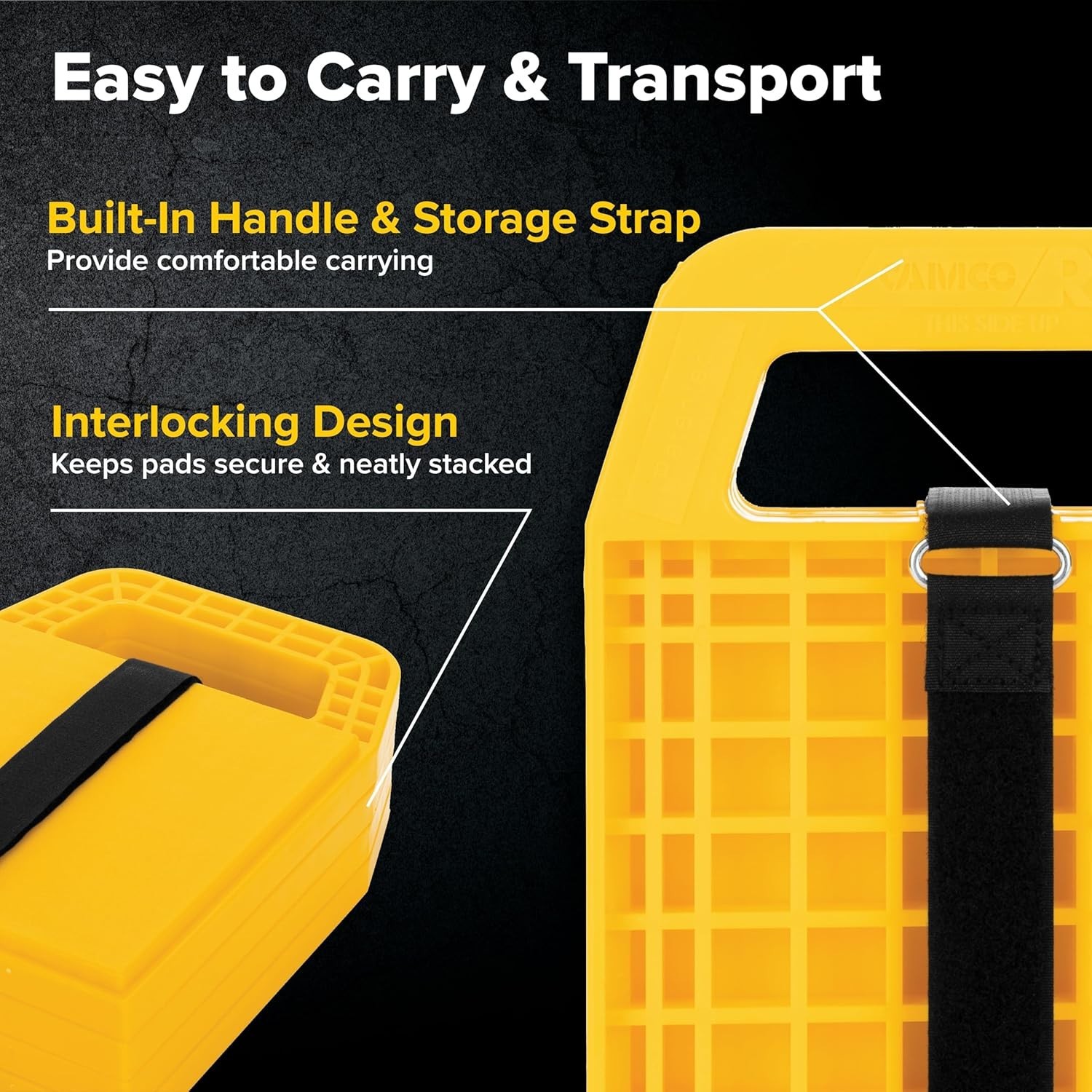 Camco 4-Pack RV Stabilizing Pads – Heavy-Duty, Interlocking Design for Stability