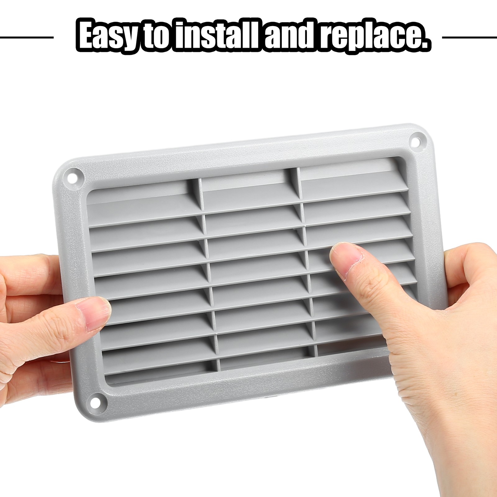 19X12cm Rectangular Gray ABS RV Air Vent Panel Ventilation Grill Louver