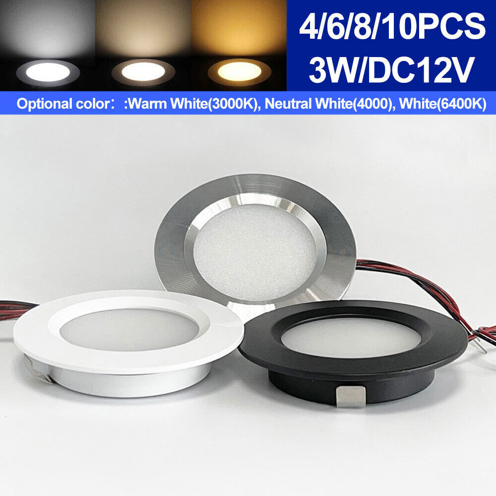 1-10x 12V Marine Ceiling Dome Light RV Camper Boat Caravan LED Interior Light 3W